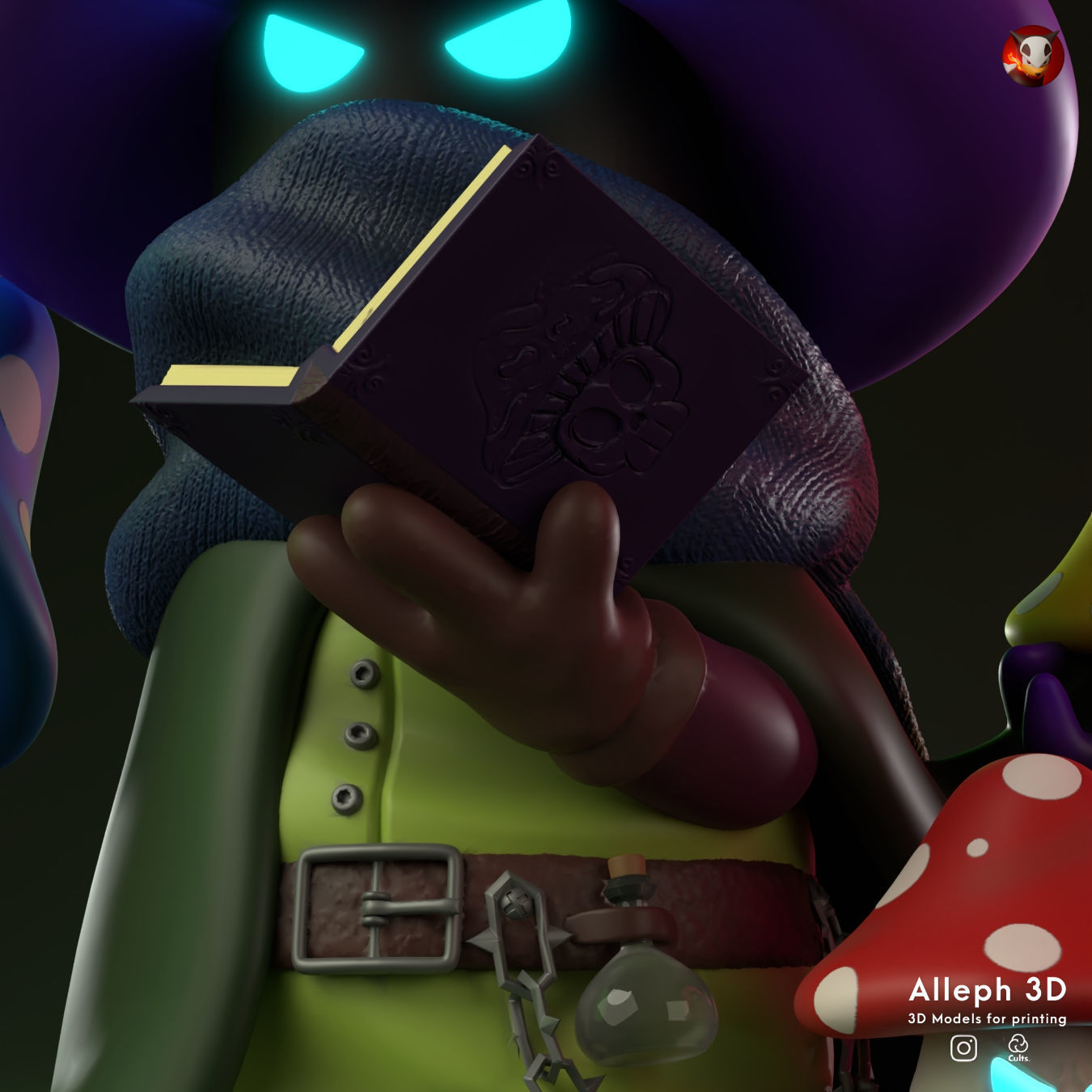 necro mushroom rpg with cuts 3D print model_1