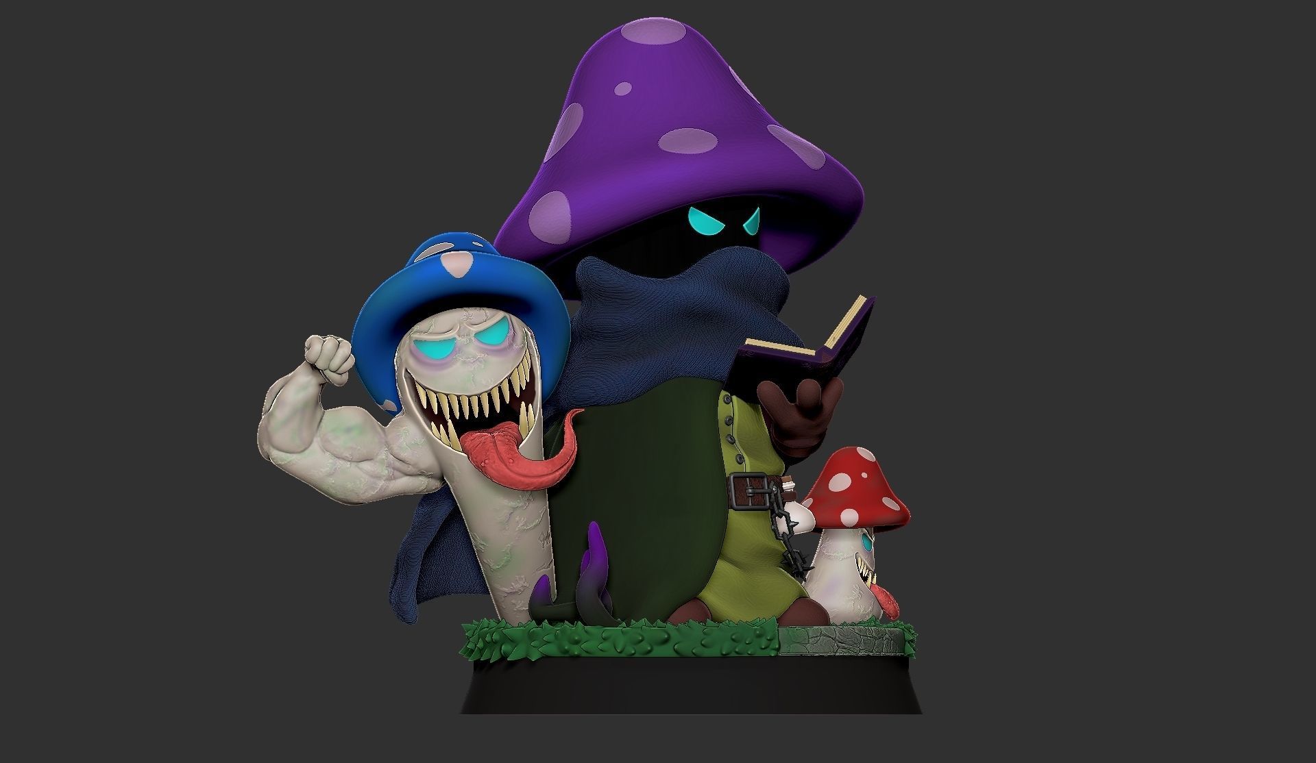 necro mushroom rpg with cuts 3D print model_10