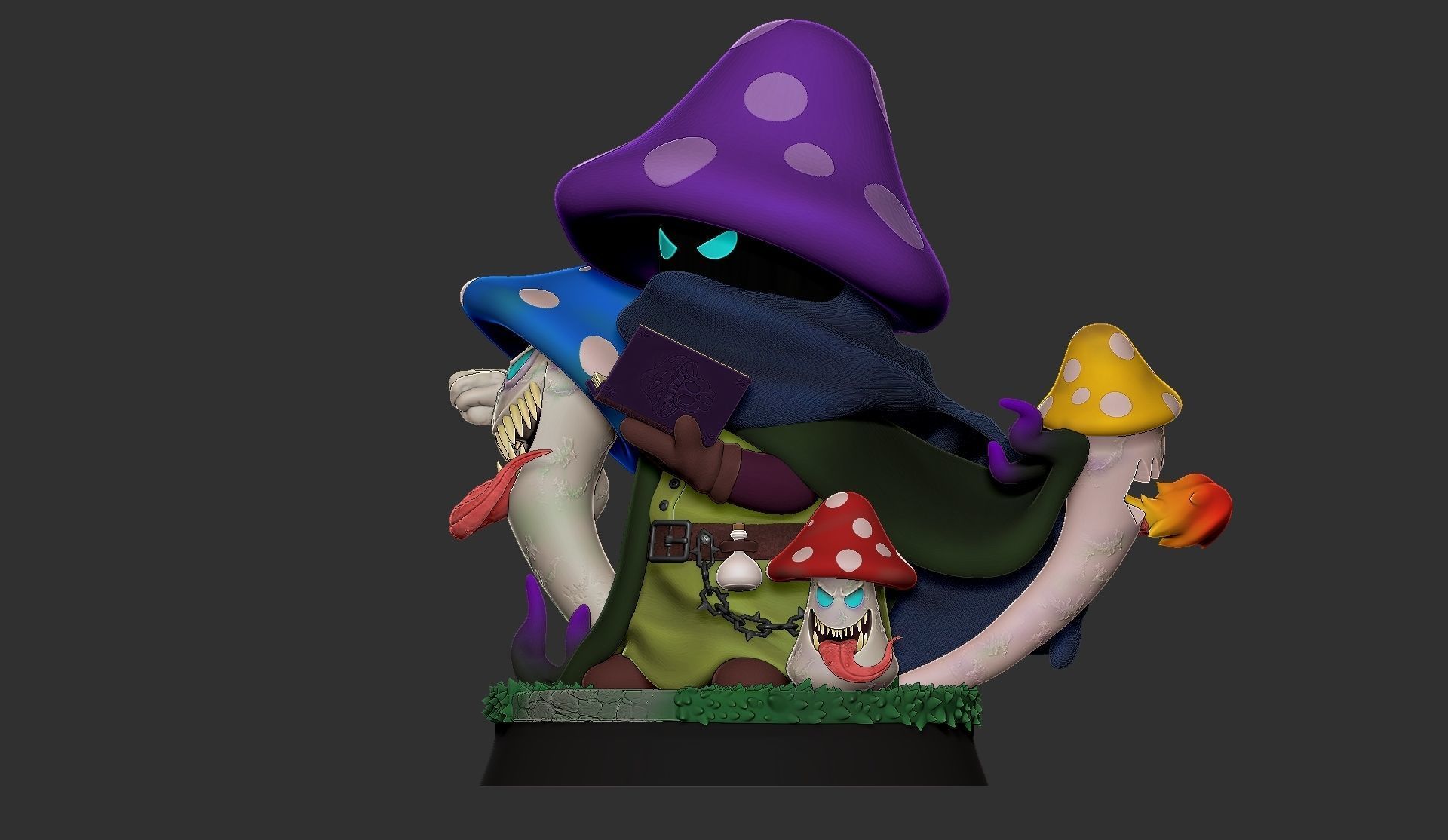 necro mushroom rpg with cuts 3D print model_4