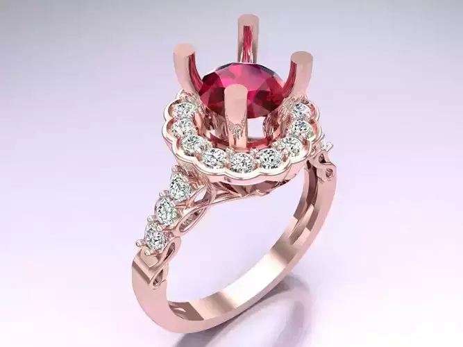 Diamond Ring - Womens Rings - N216407 V3 3D print model