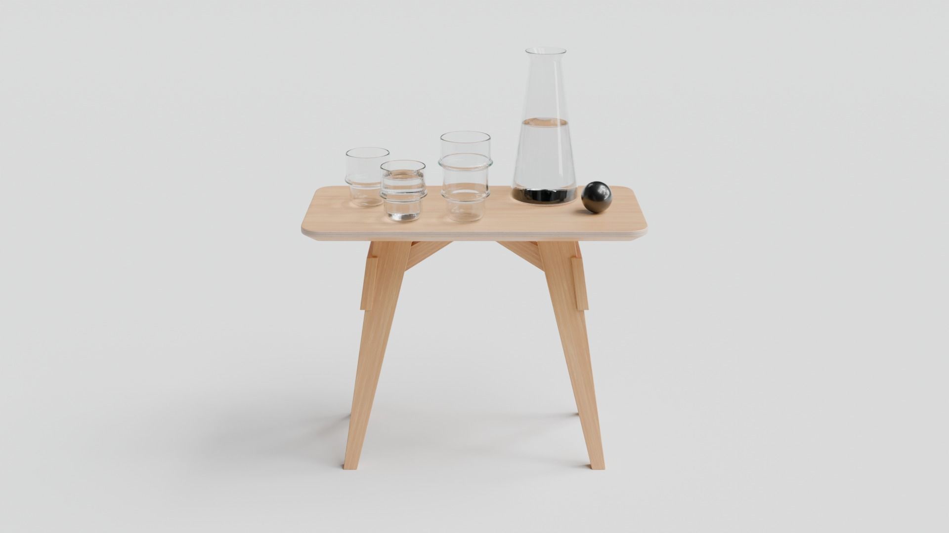 Arco table and Wick chair set 3D model_10