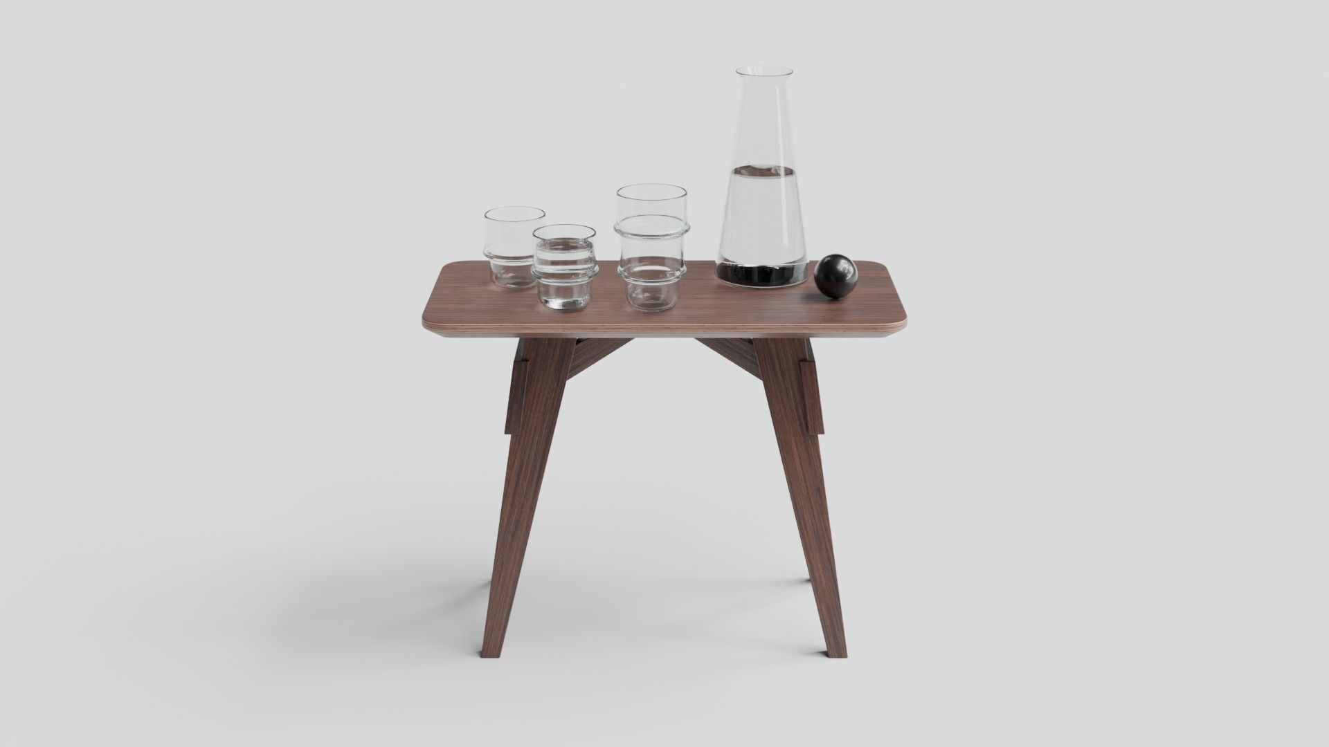 Arco table and Wick chair set 3D model_11