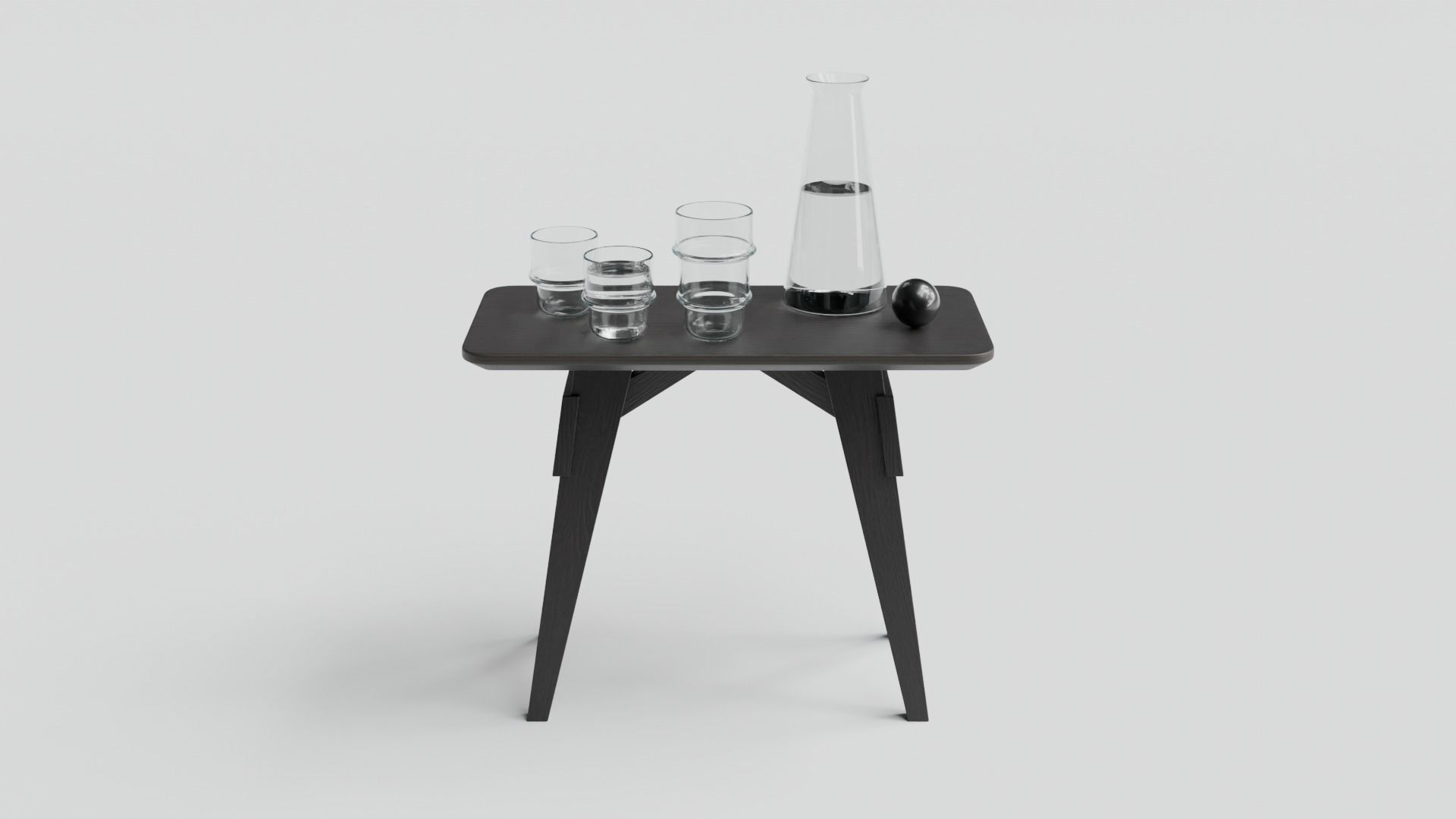 Arco table and Wick chair set 3D model_12