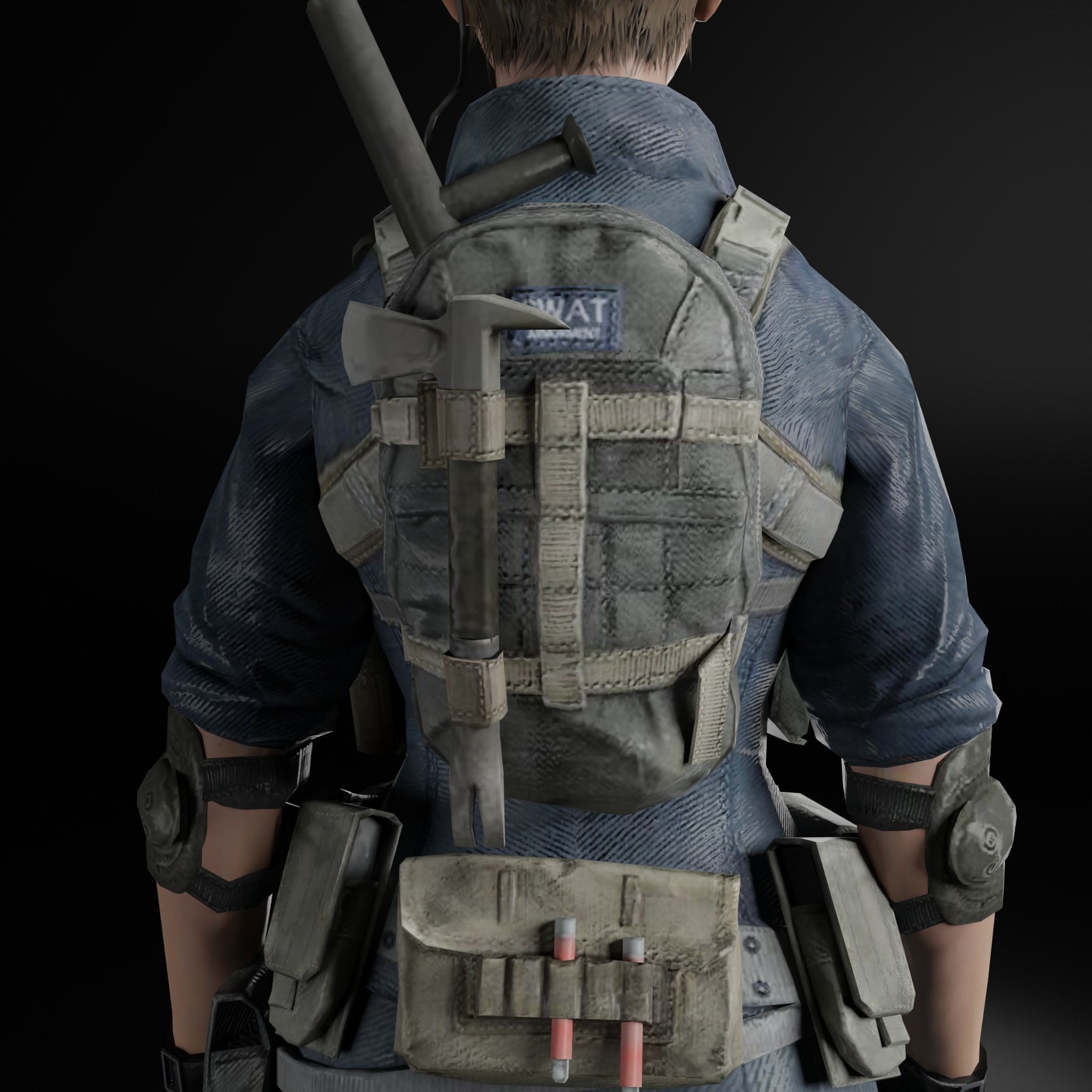 Female Game Ready Character 3D model_6