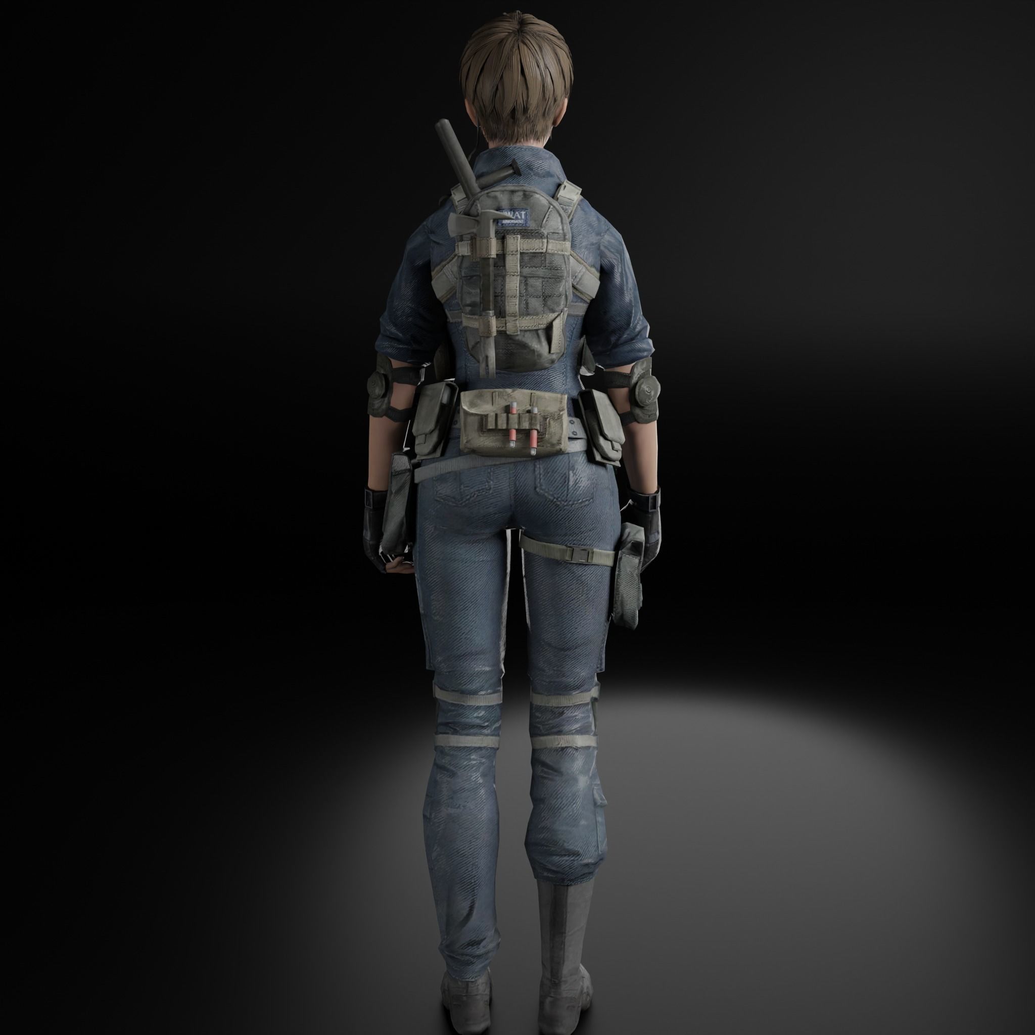 Female Game Ready Character 3D model_3