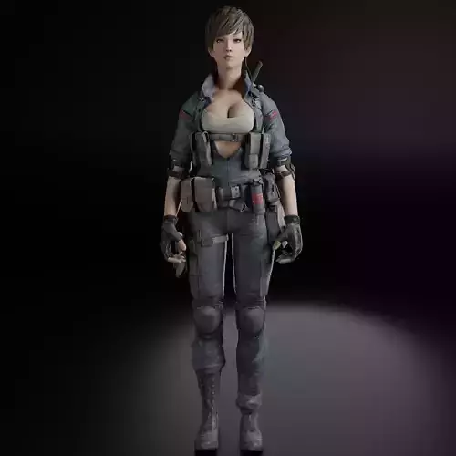 Female Game Ready Character 3D model