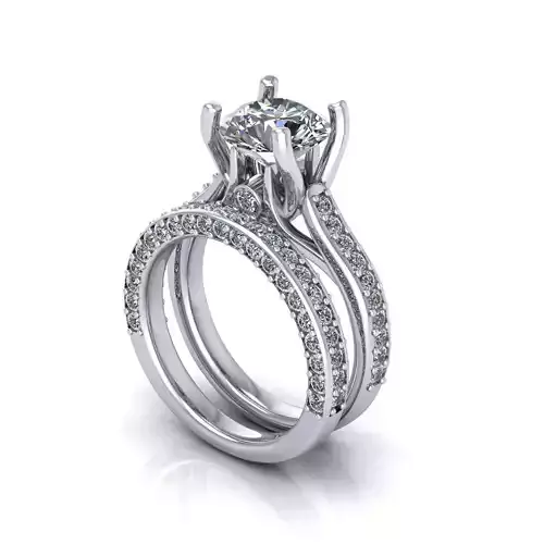 Diamond Engagement Ring Package 3D print model