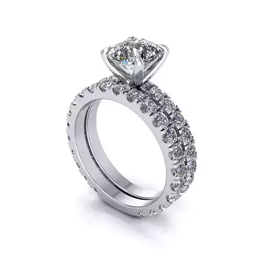 Matching Engagement Diamond Ring R6 3D print model