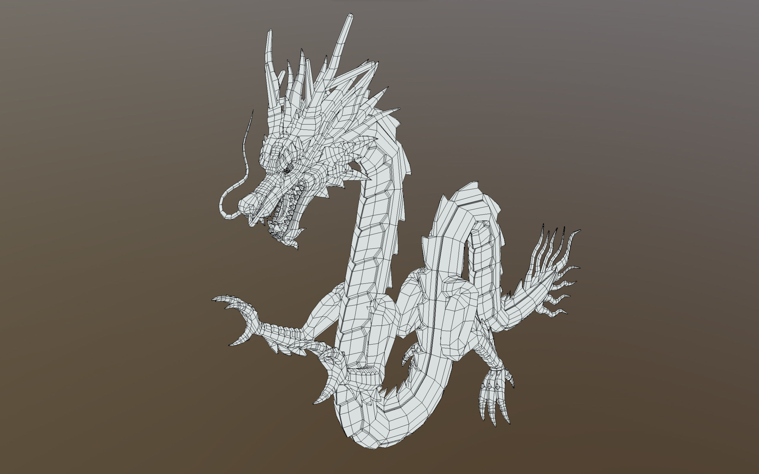 Lowpoly Rigged  Dragon Low-poly 3D model_4