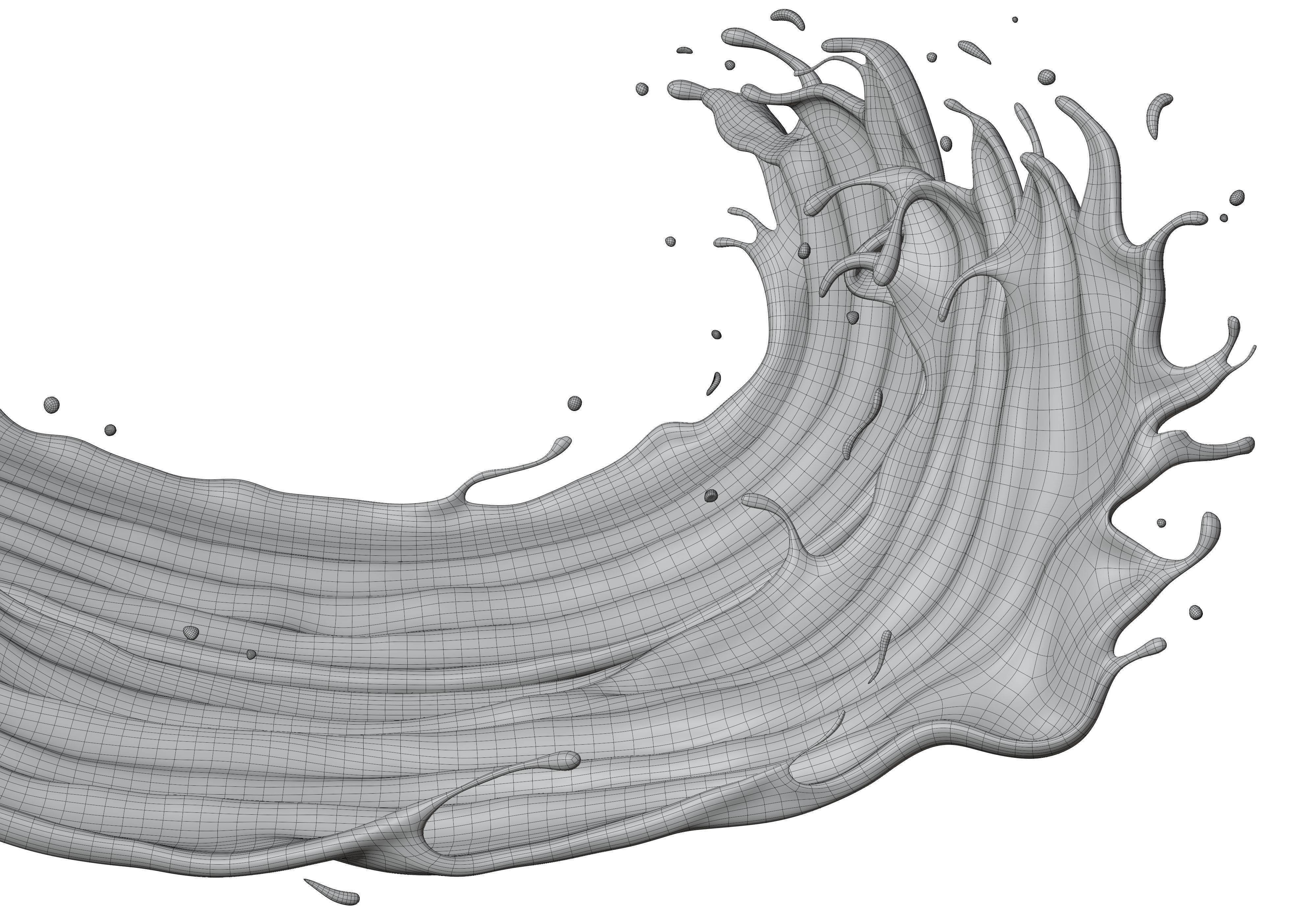 Milk Splash liquid 13 3D model_5