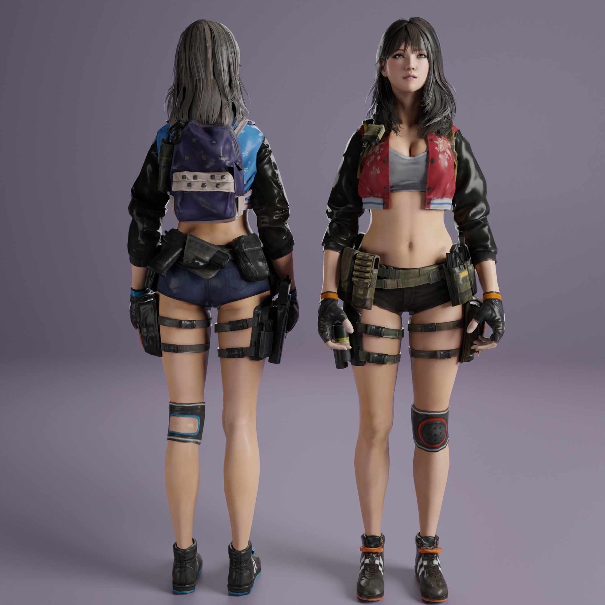 Female Fantasy Rigged Character 3D model_2
