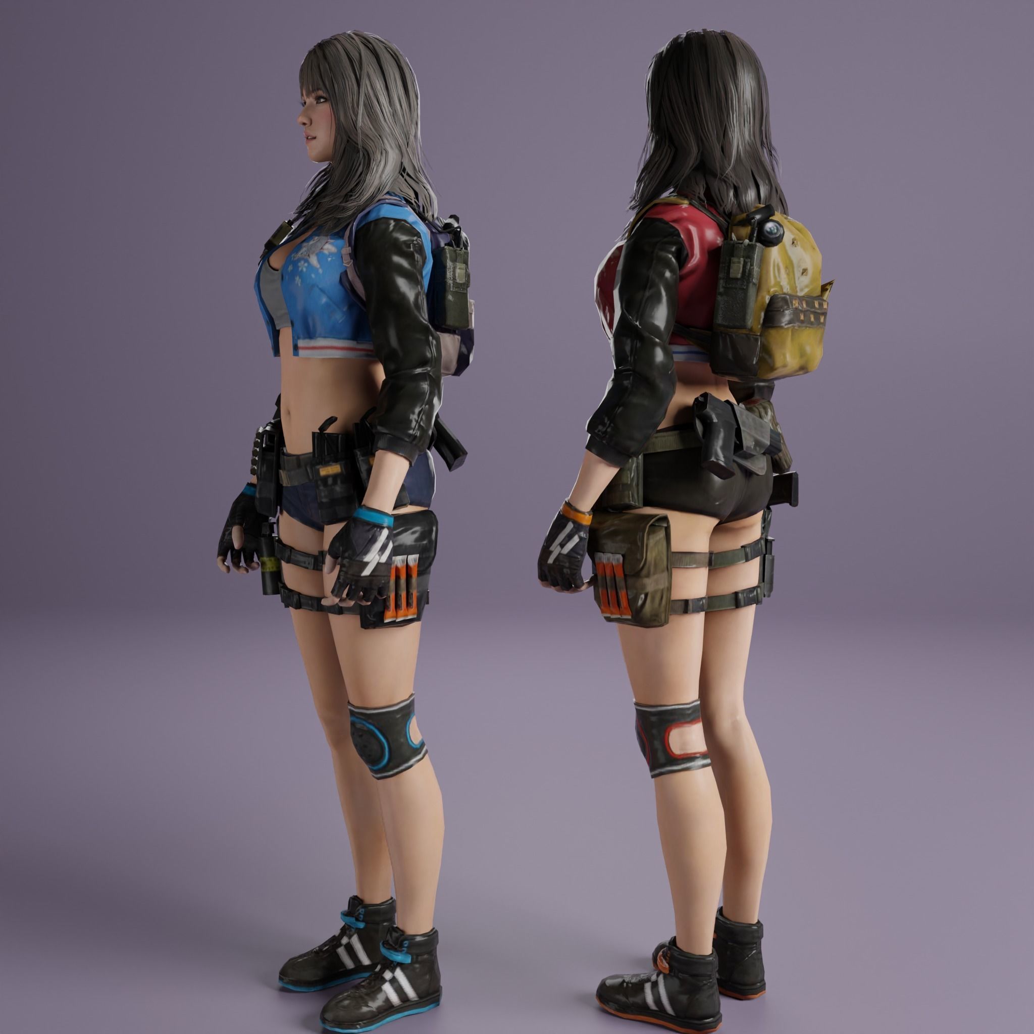 Female Fantasy Rigged Character 3D model_1