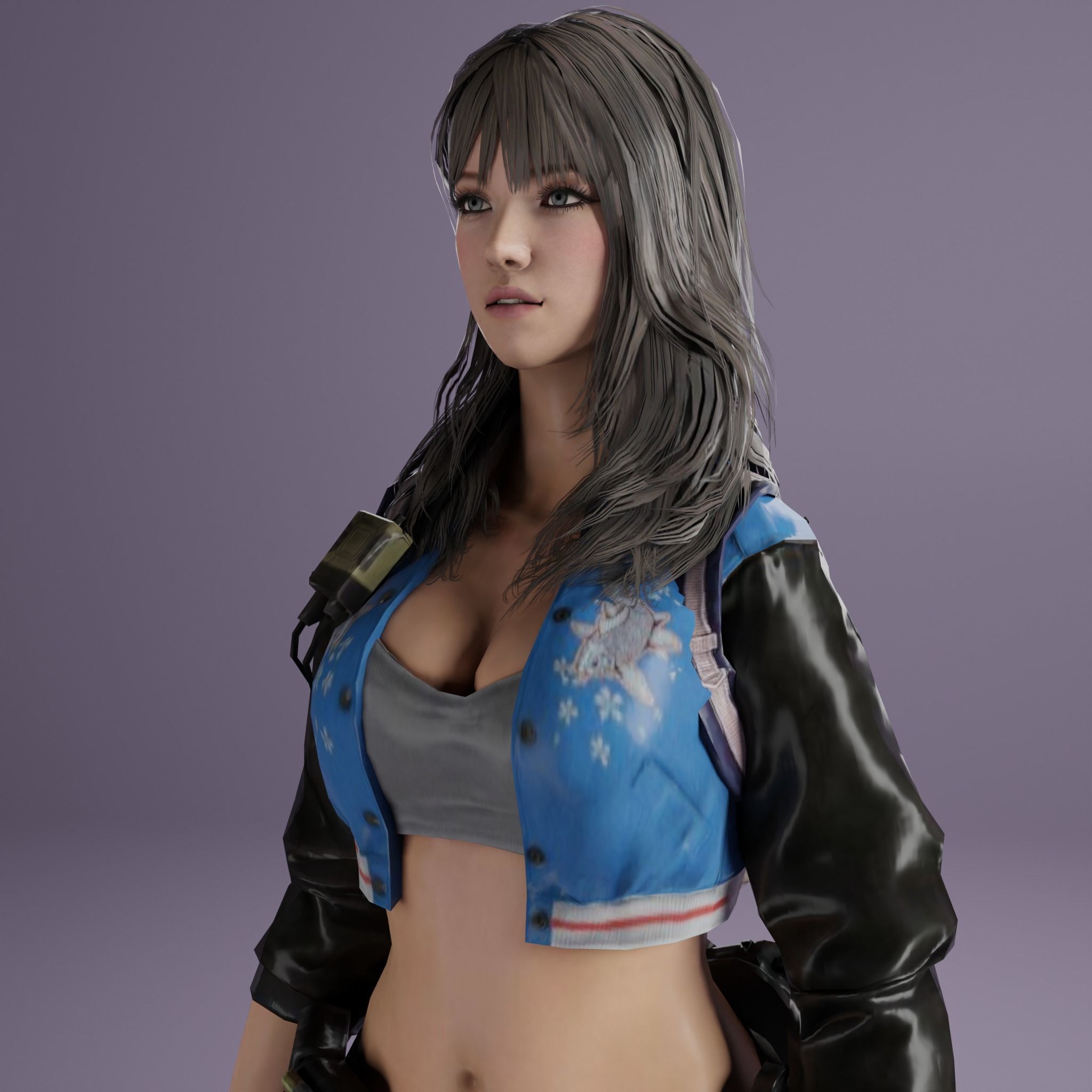 Female Fantasy Rigged Character 3D model_7