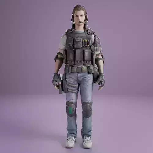 US Army Solider Game Ready rigged character