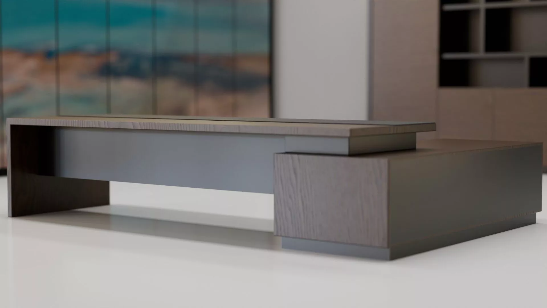 Office Desk of the boss Low-poly 3D model