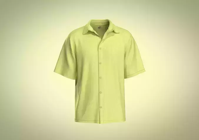 Neon color Knitted Button Down Shirts Short Sleeve