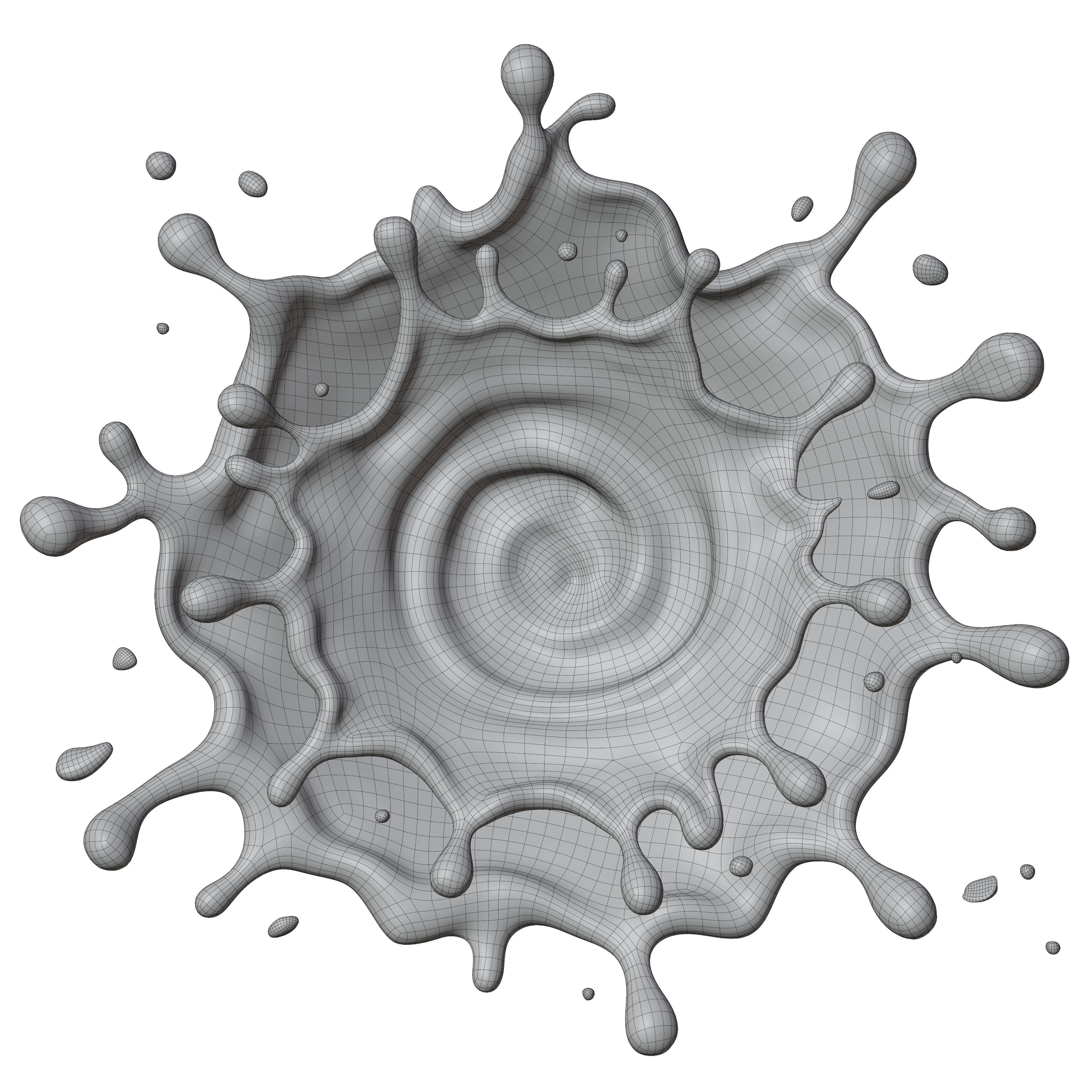 Milk Splash liquid 14 3D model_5