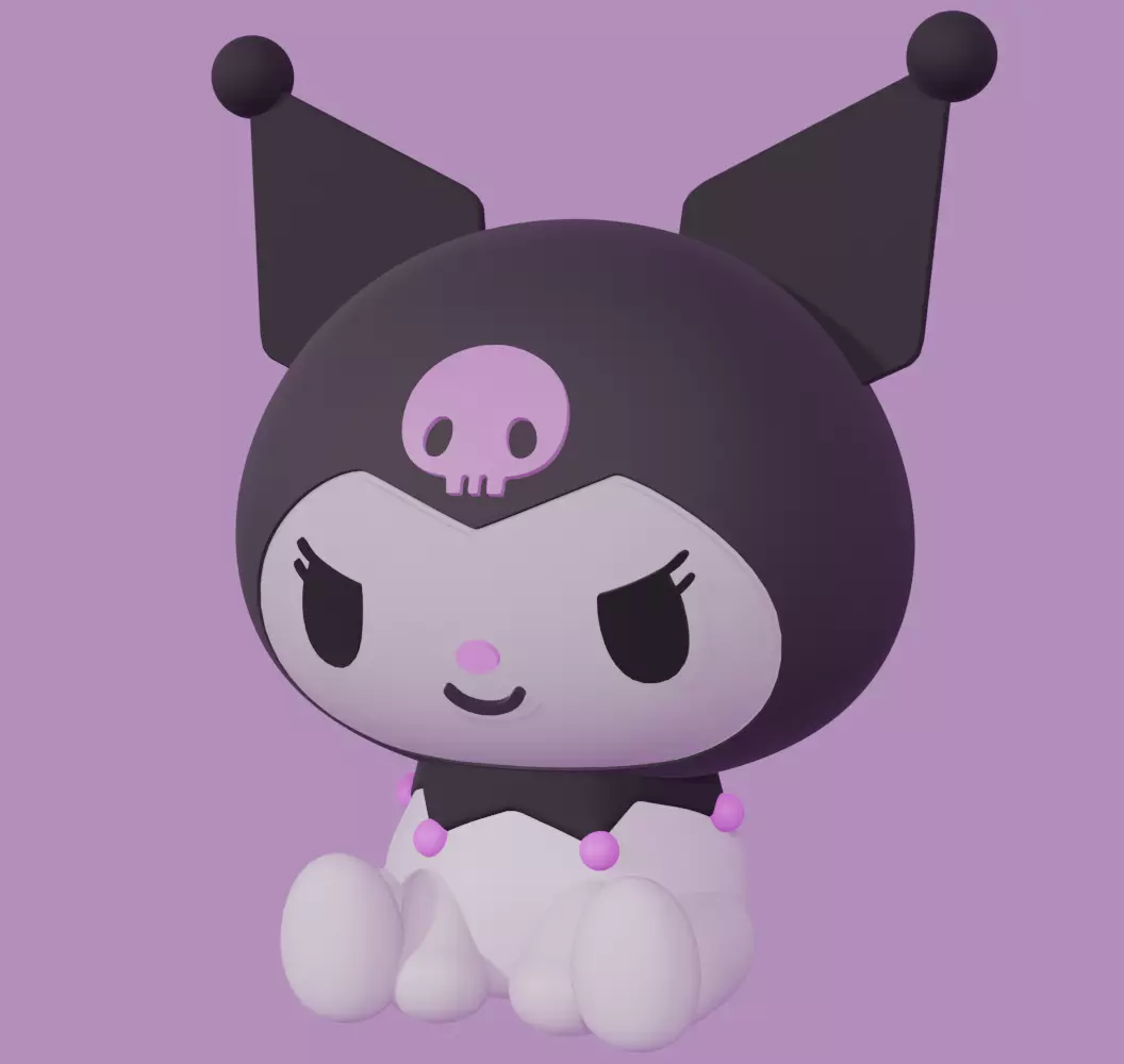 Kuromi Chibi no support easy to print 3D print model