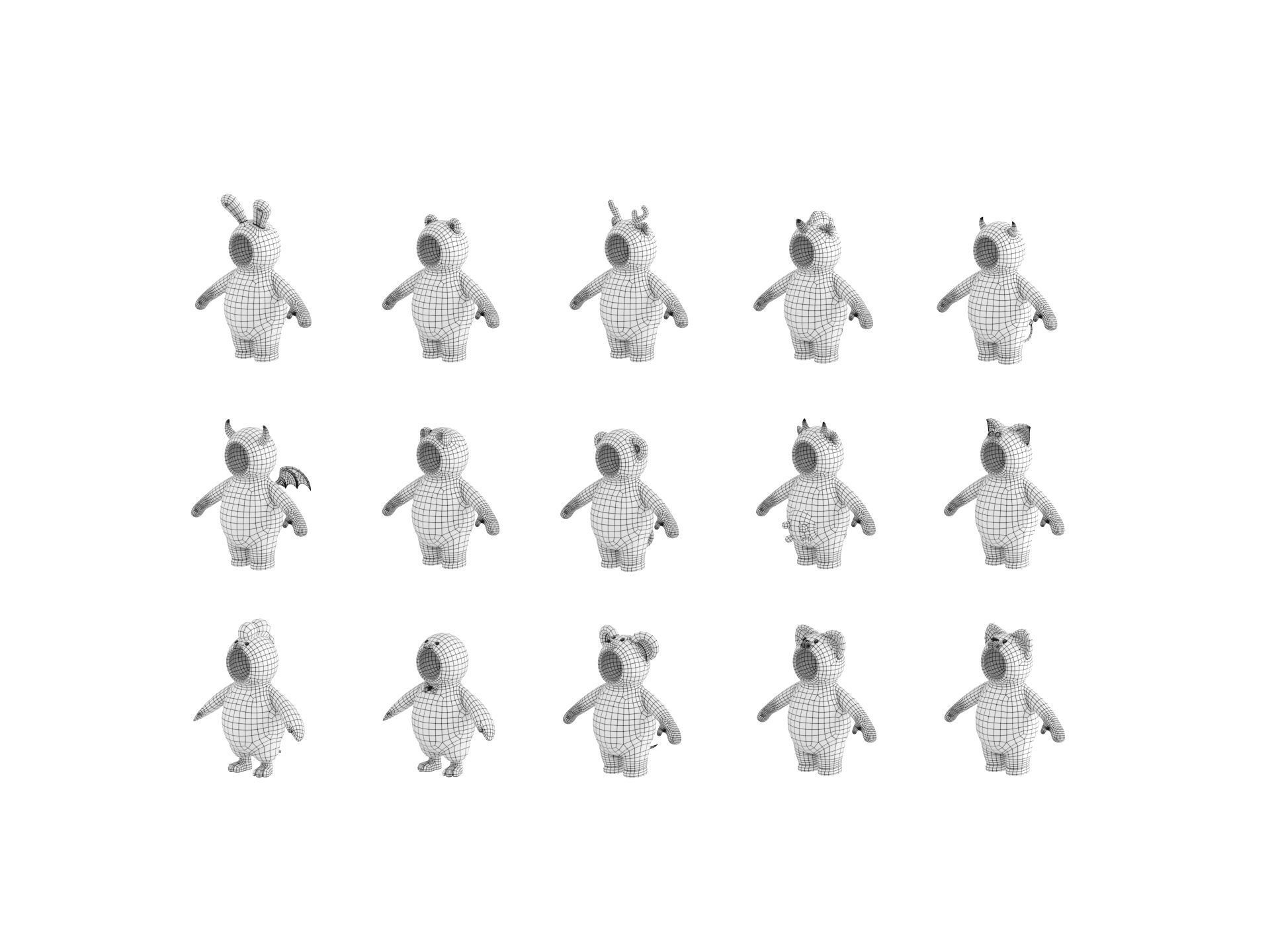 Pack015 Cartoon Suit 3D model_32