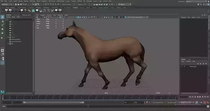 HORSE WALK CYCLE With Animation Low-poly 3D model