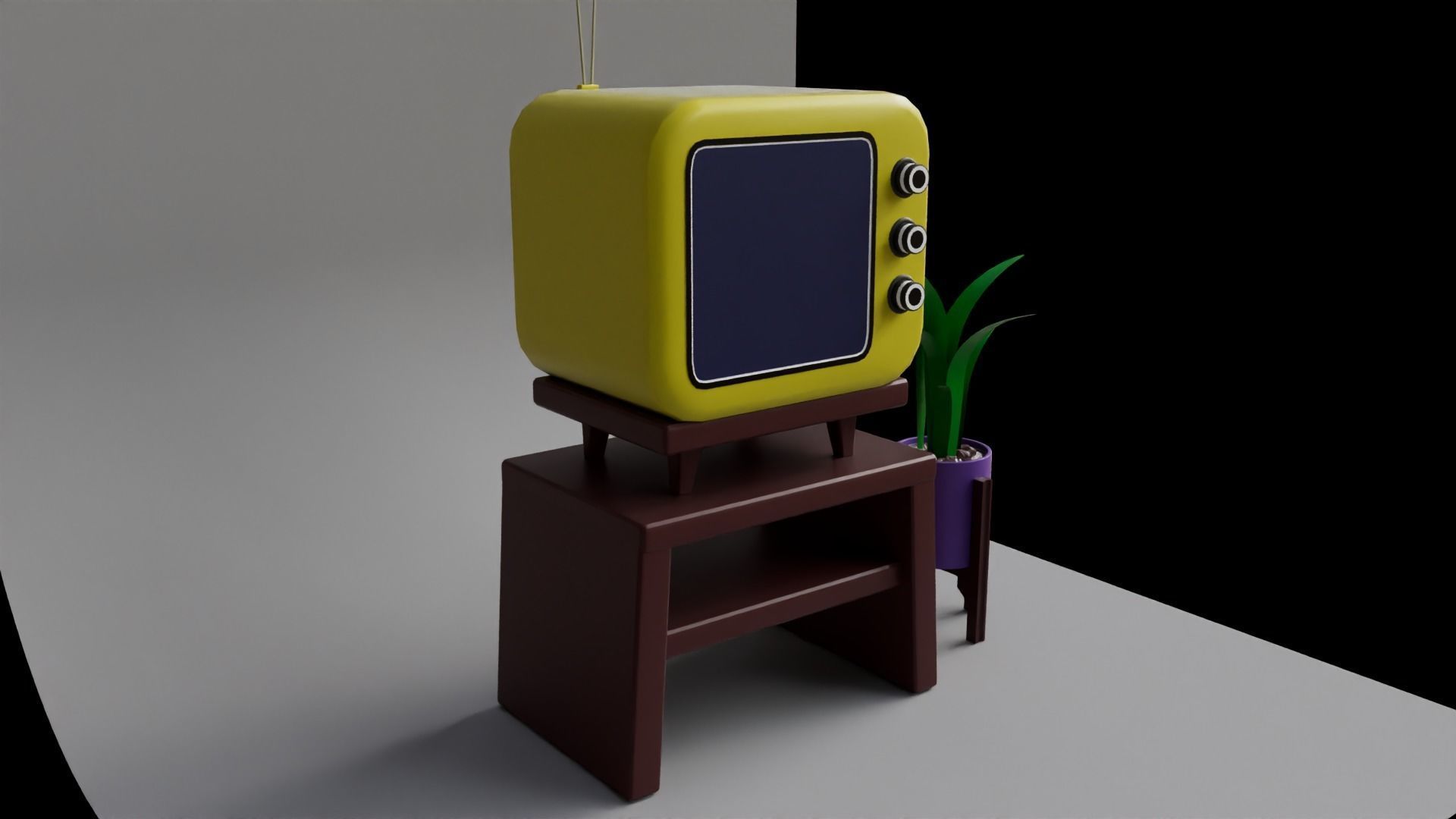 TV Cartoon Low Poly Low-poly 3D model_2