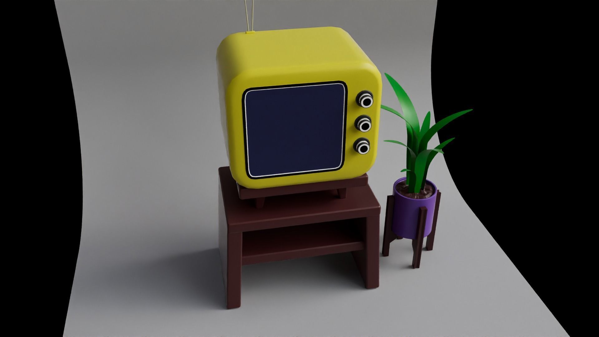 TV Cartoon Low Poly Low-poly 3D model_1