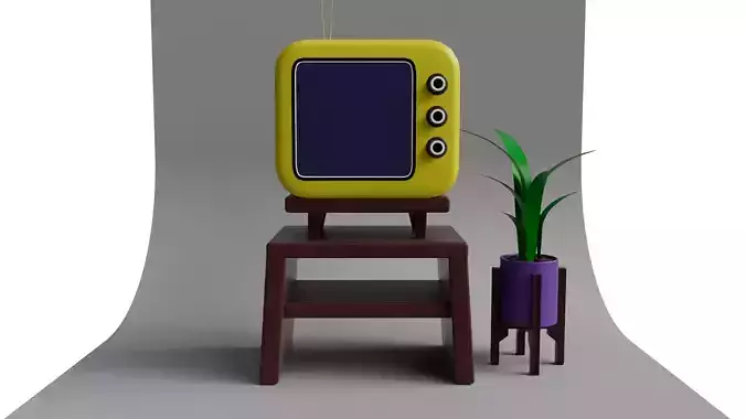 TV Cartoon Low Poly