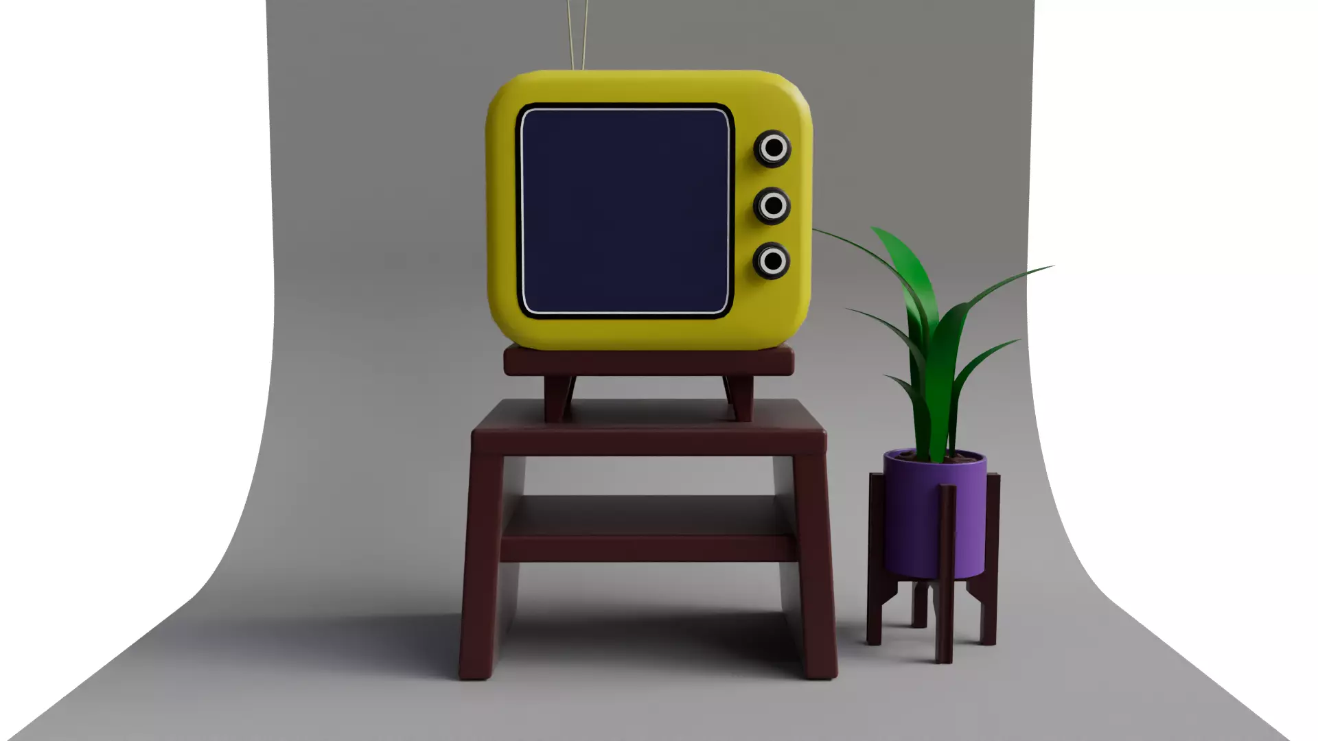 TV Cartoon Low Poly Low-poly 3D model_0