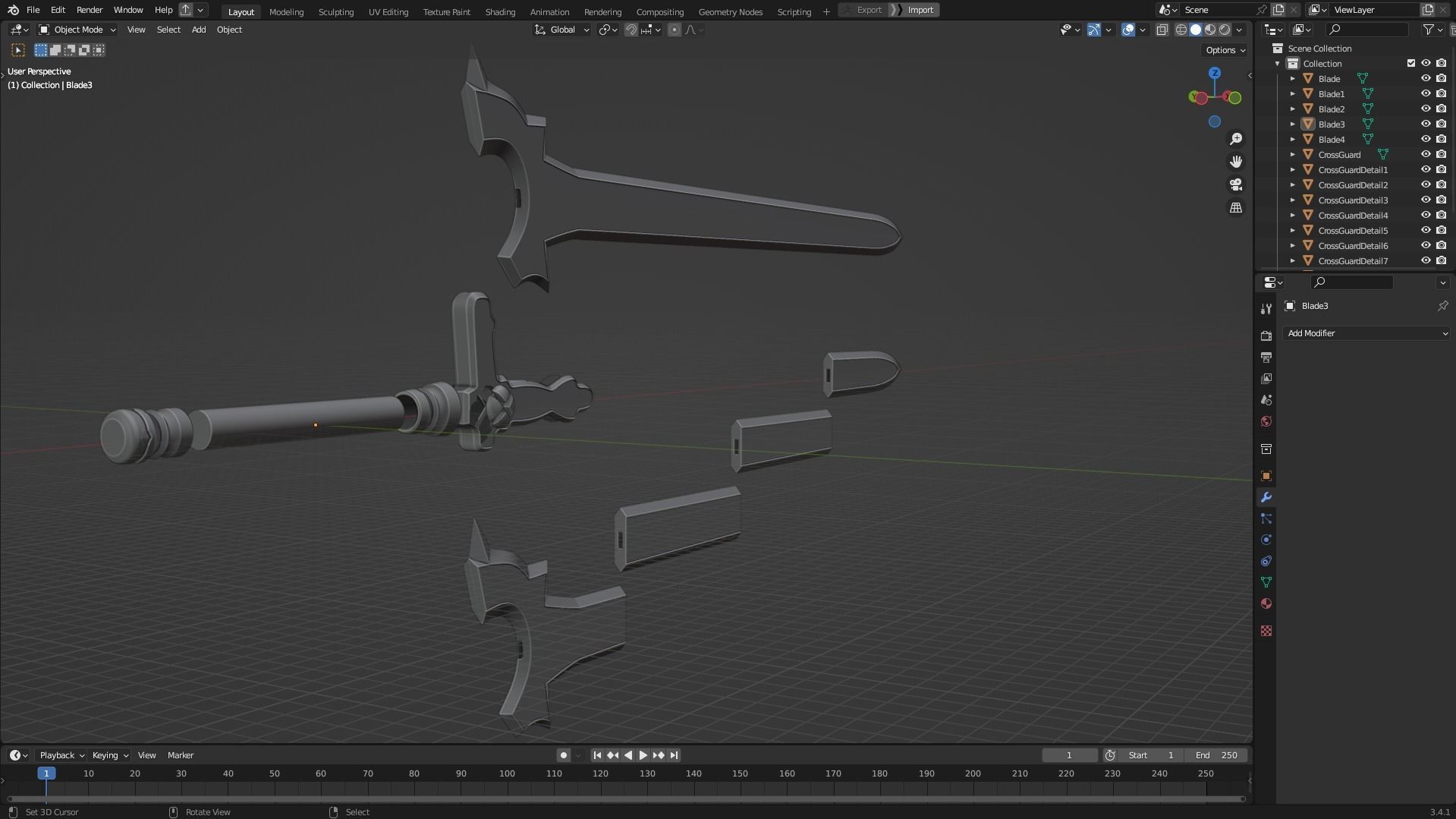 Sword Art Online Kirito Elucidator Sword for Cosplay 3D print model_11