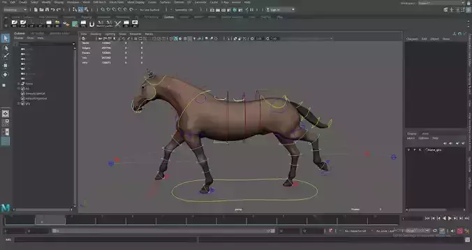 HORSE RUN CYCLE With Animation Low-poly 3D model