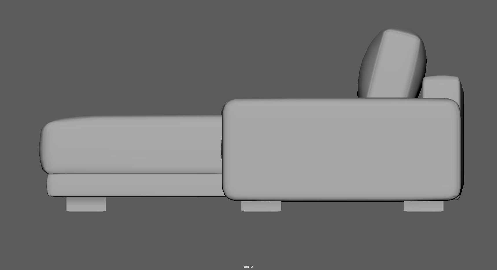 Horizon 2 Piece Sectional Sofa with Left-Arm Chaise Low-poly 3D model_13
