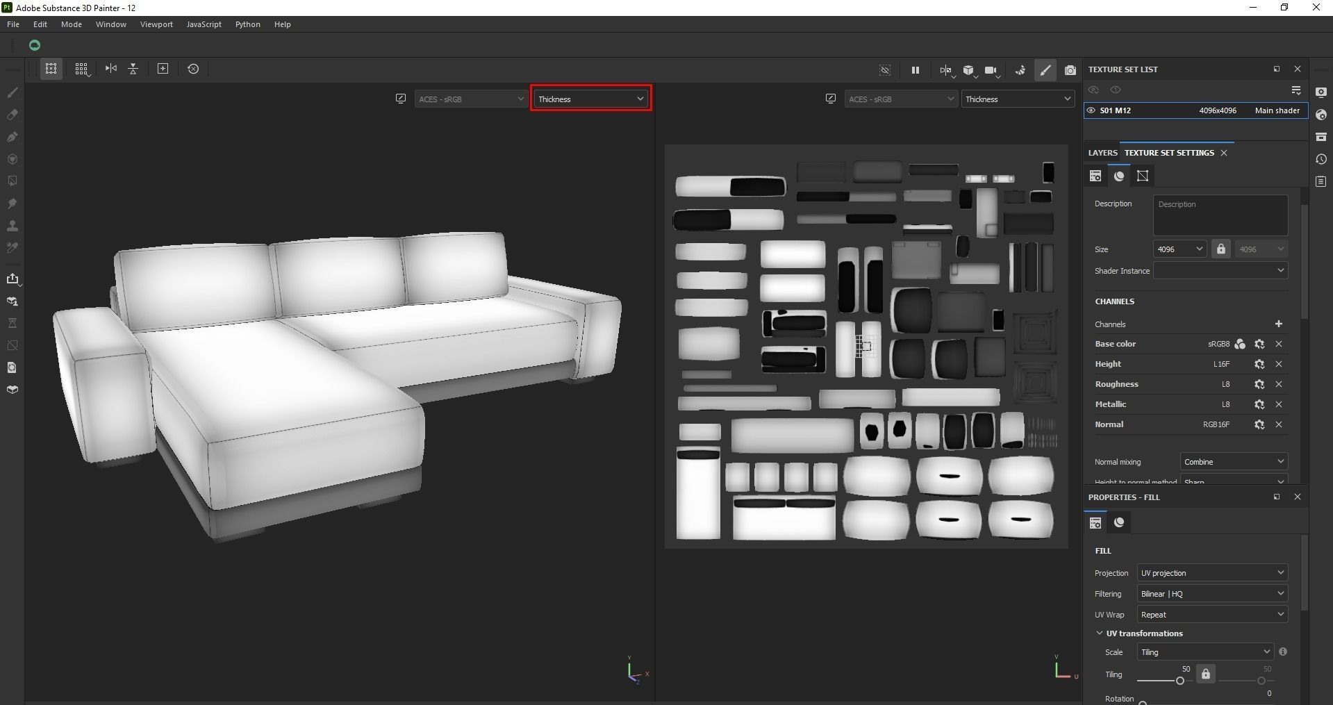 Horizon 2 Piece Sectional Sofa with Left-Arm Chaise Low-poly 3D model_20