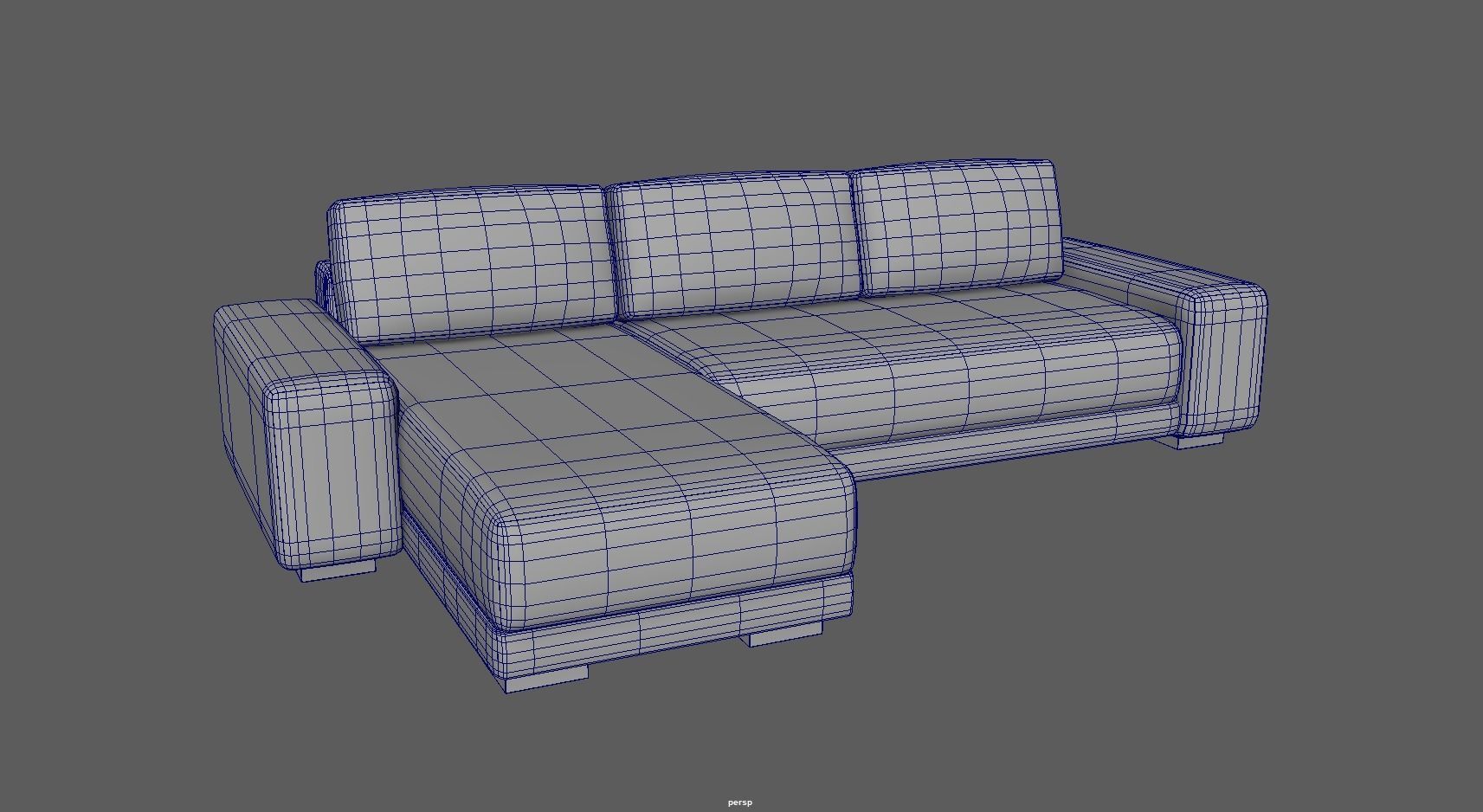 Horizon 2 Piece Sectional Sofa with Left-Arm Chaise Low-poly 3D model_8