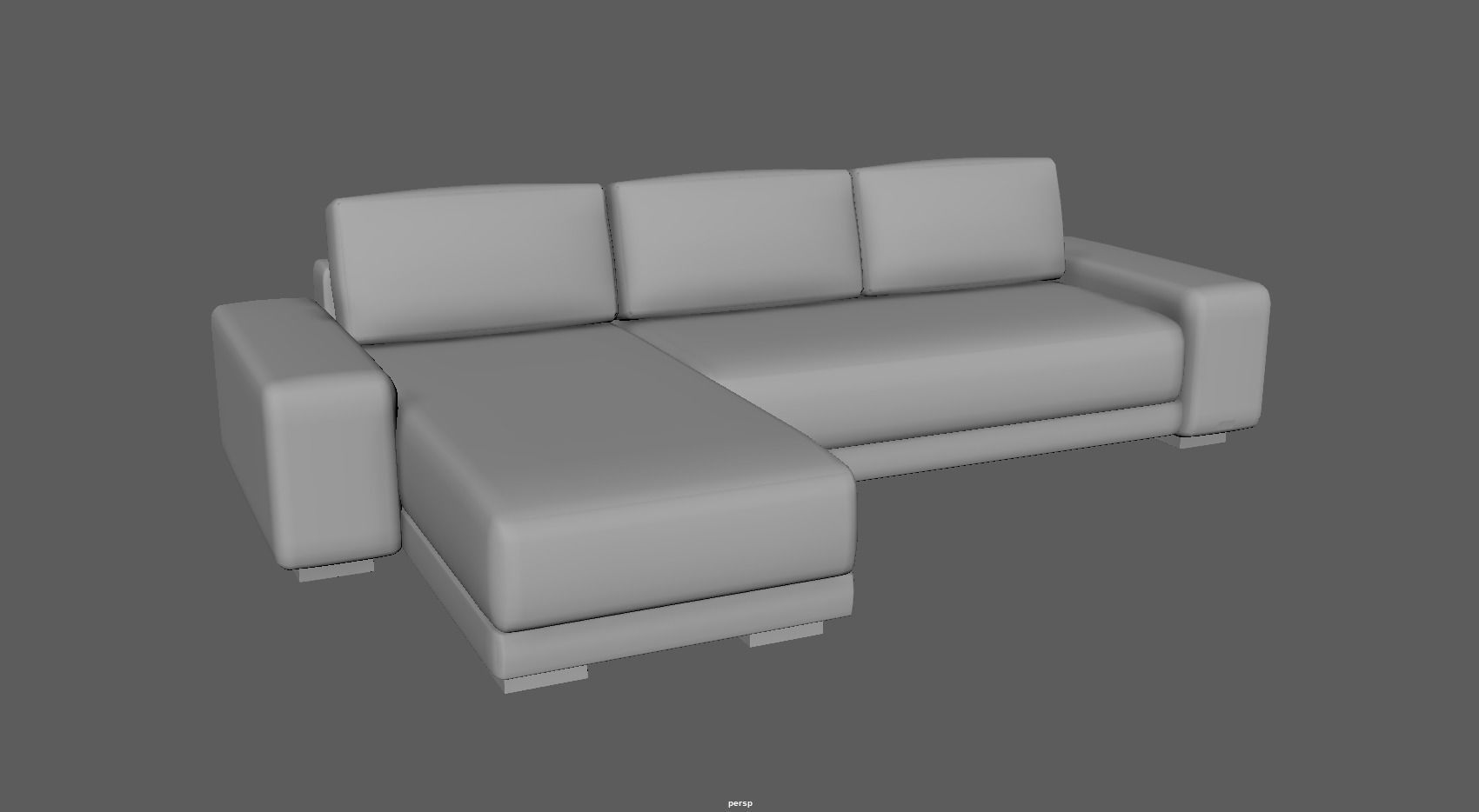 Horizon 2 Piece Sectional Sofa with Left-Arm Chaise Low-poly 3D model_7