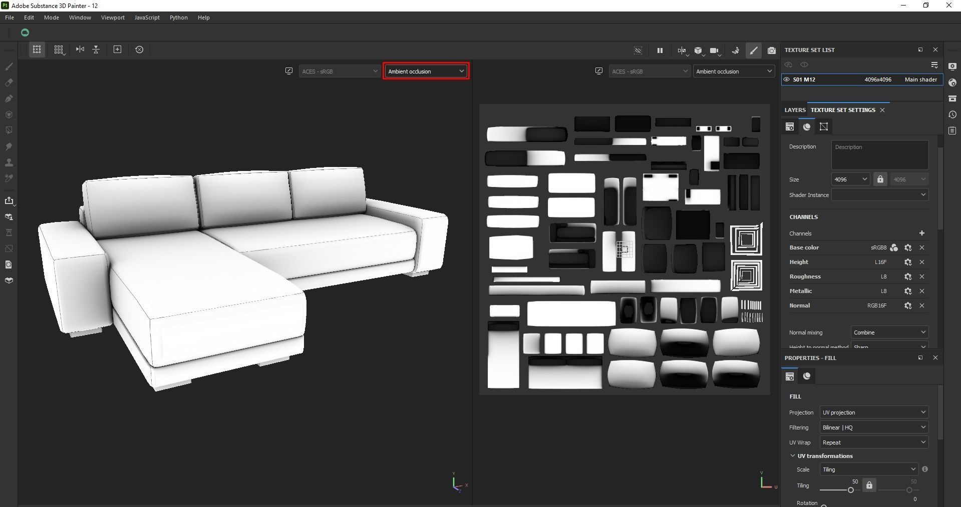 Horizon 2 Piece Sectional Sofa with Left-Arm Chaise Low-poly 3D model_19
