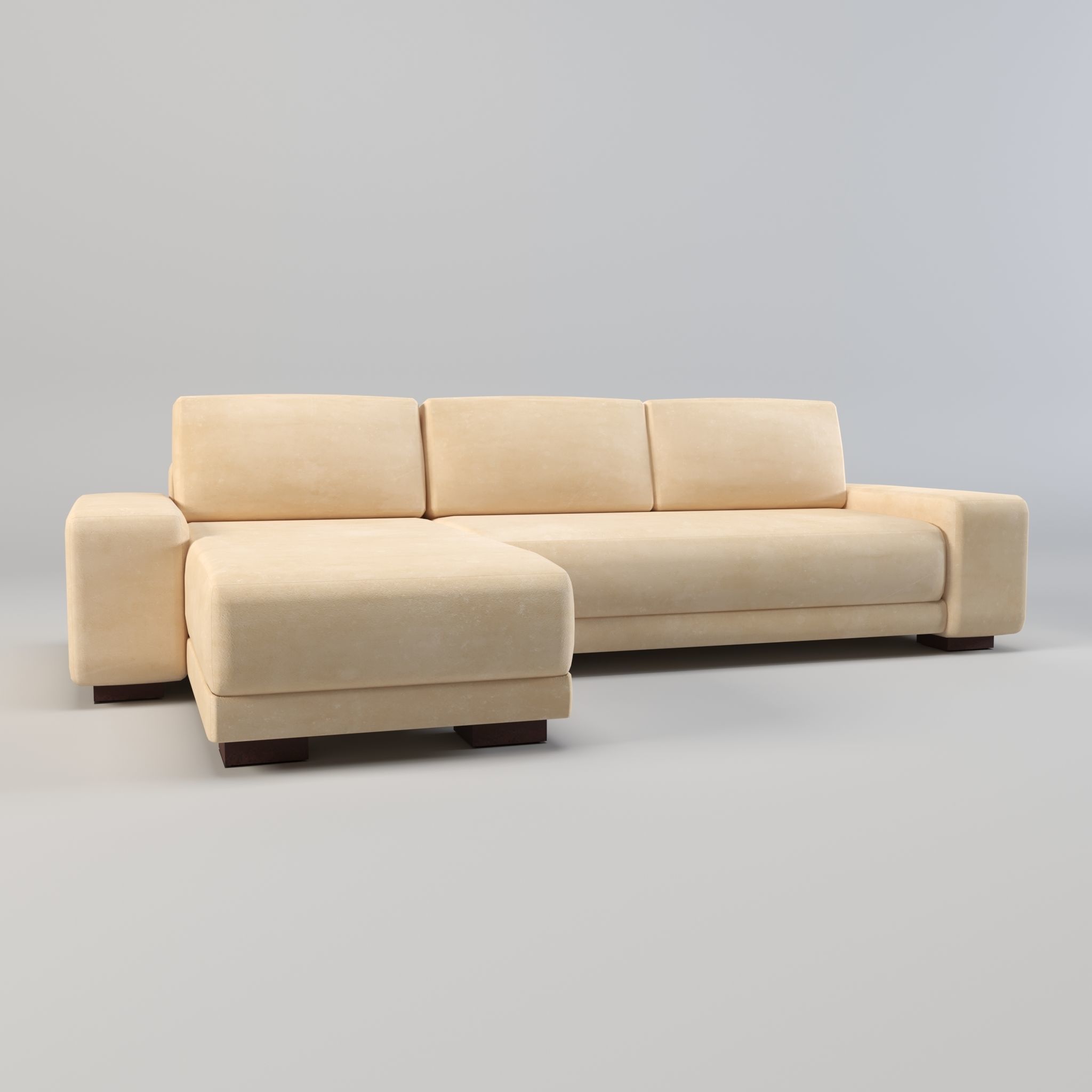 Horizon 2 Piece Sectional Sofa with Left-Arm Chaise Low-poly 3D model_6