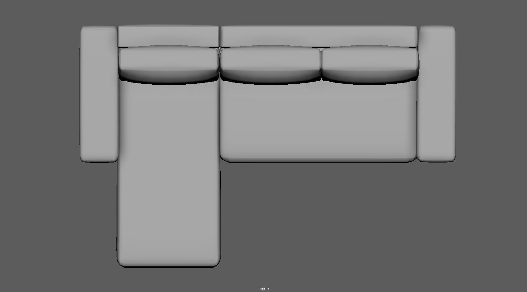 Horizon 2 Piece Sectional Sofa with Left-Arm Chaise Low-poly 3D model_11