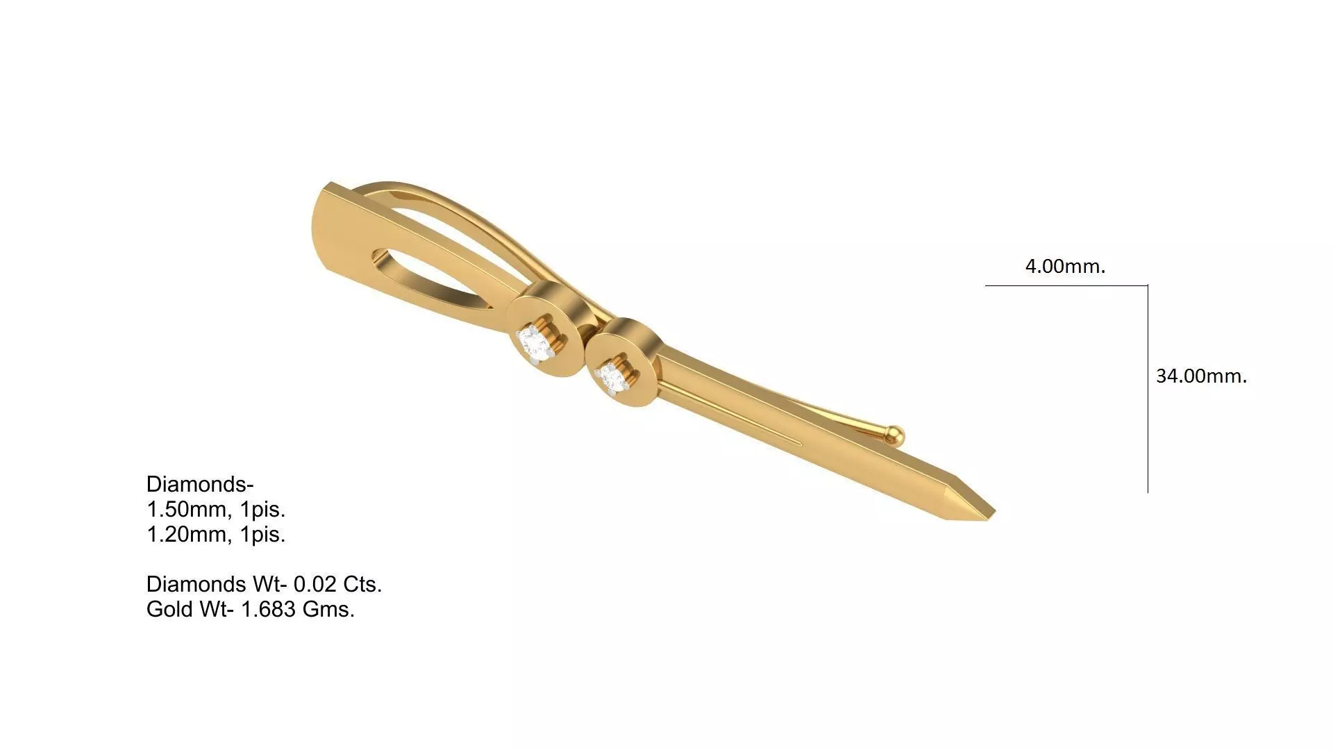 Tie Pin 3D print model_0