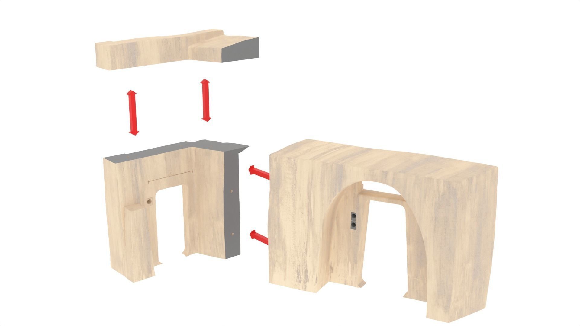 Set 1 Cantina main Entrance Outside 1-18 scale Hasbro Kenner 3D Model Collection_19