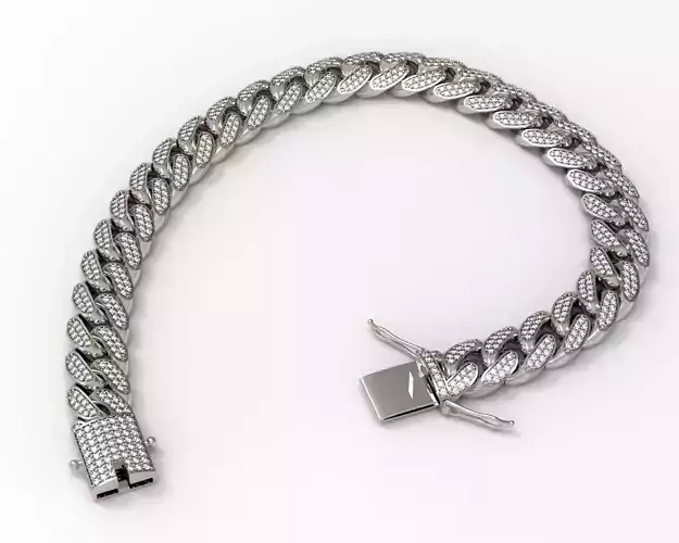 DIAMOND LUXYRY CUBAN LINK CHAIN BRACELET OR NECKLACE 3D print model
