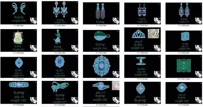 26 models rihone drawing 3 d ring rings necklace  rihone3d 3d 