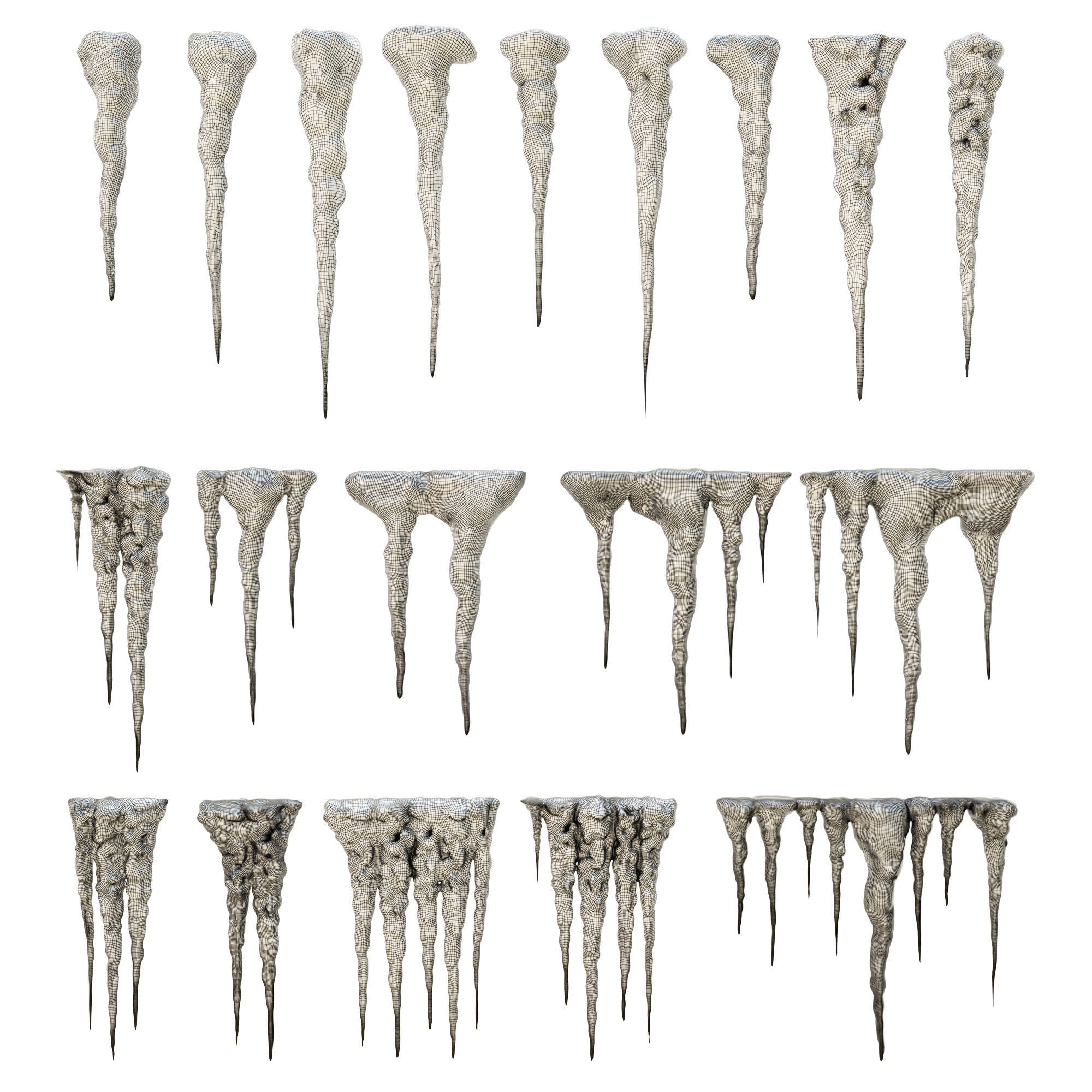 Icicle collection 3D model_6
