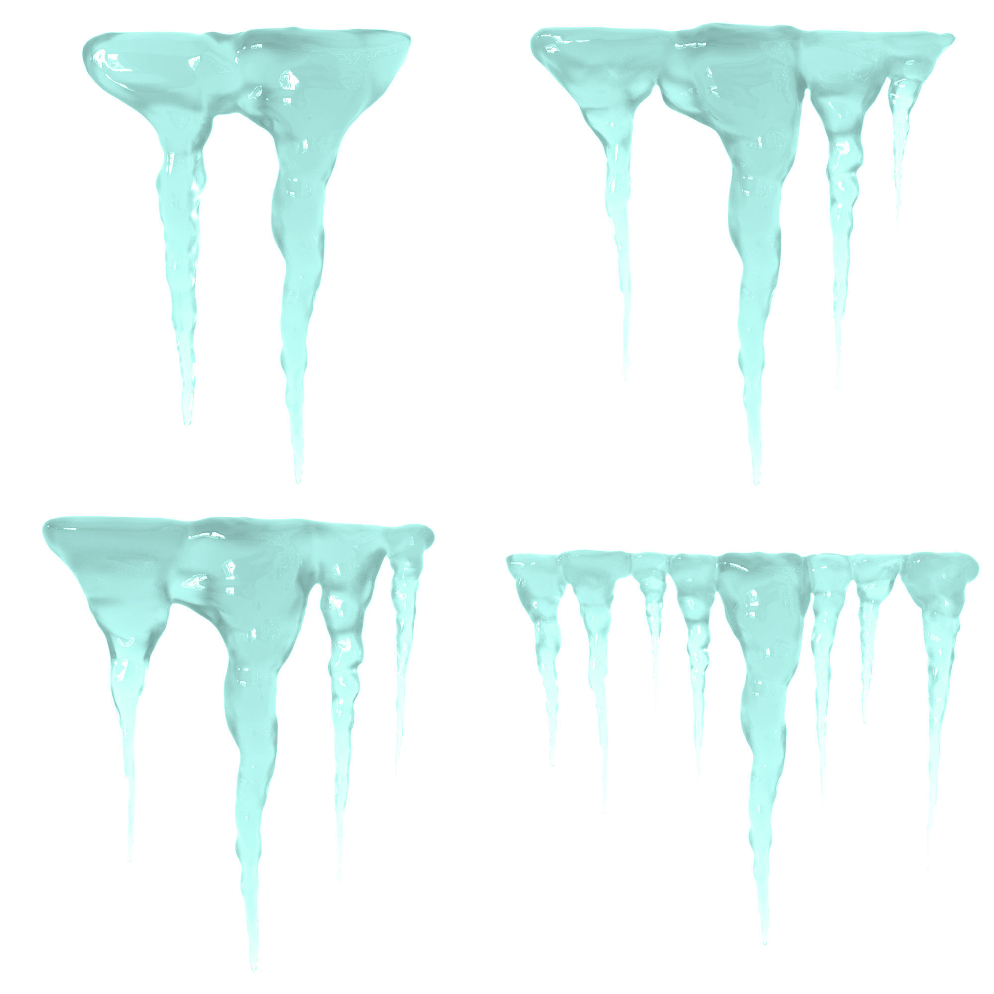 Icicle collection 3D model_3