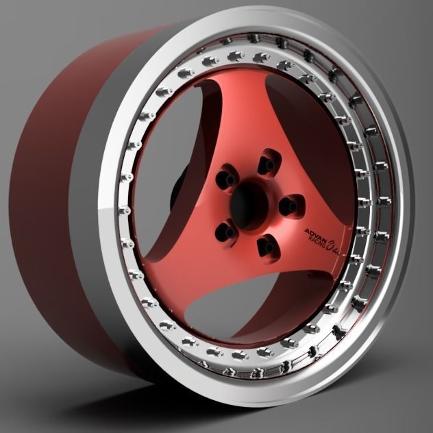 1 24 scale 18 inch Advan Oni With Neova Style Tires 3D print model_2