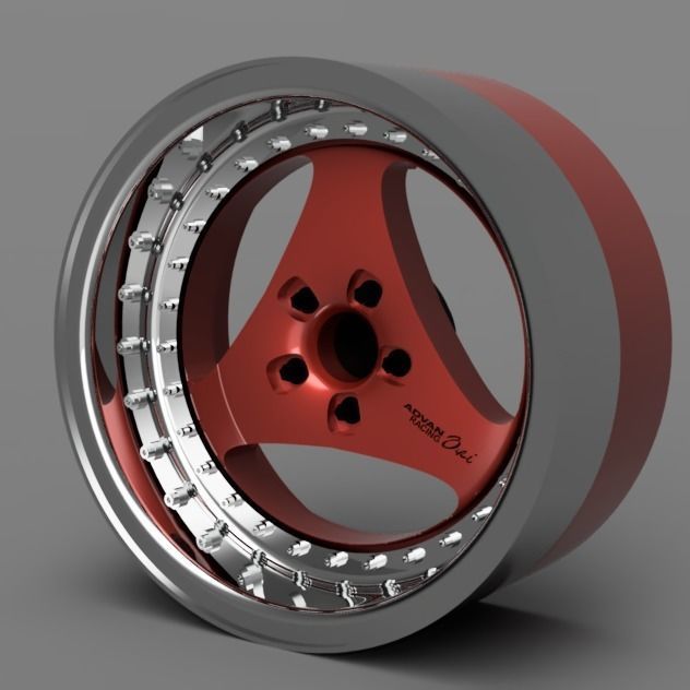 1 24 scale 18 inch Advan Oni With Neova Style Tires 3D print model_1