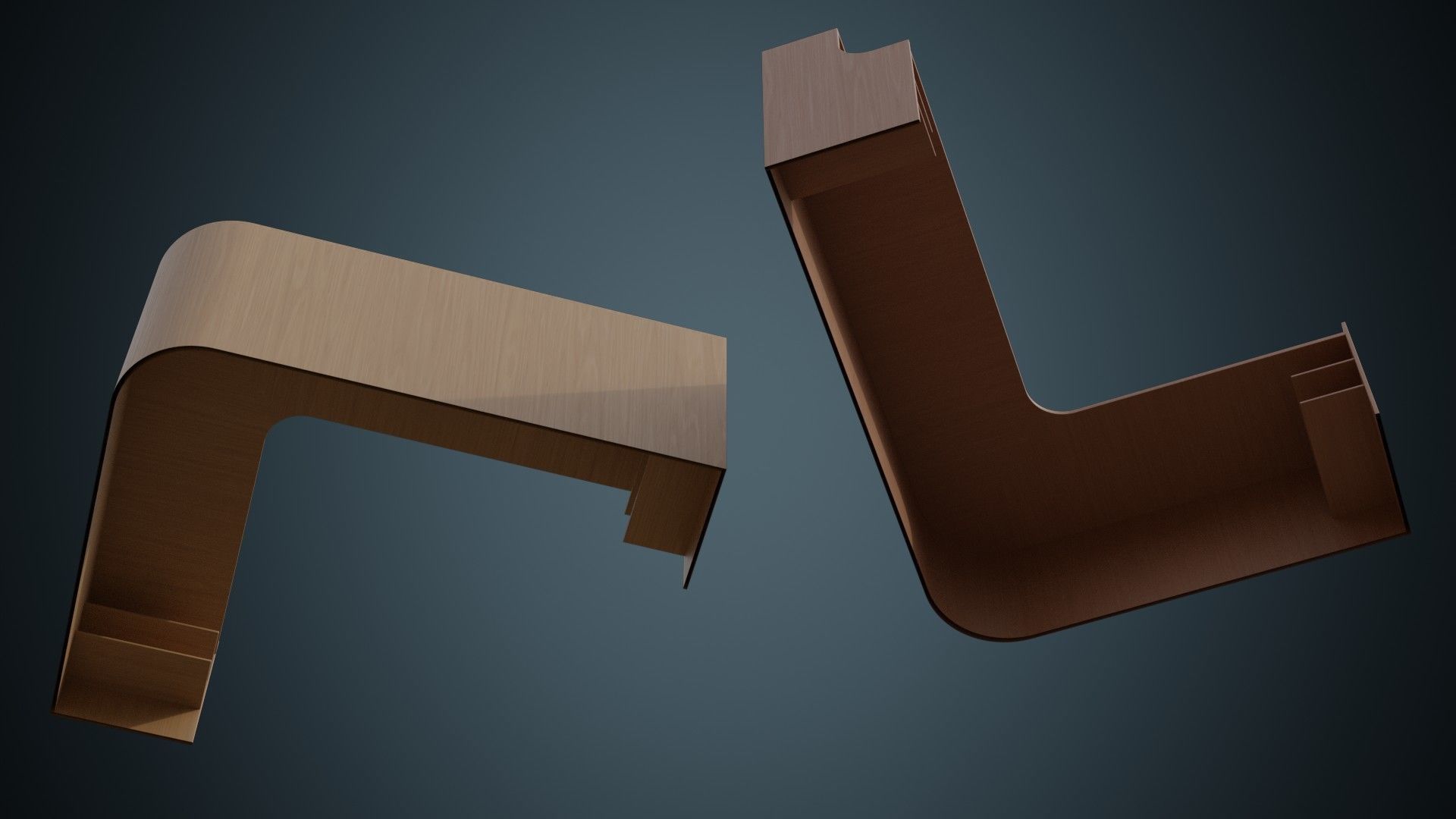 Reception Desk 1A Low-poly 3D model_2