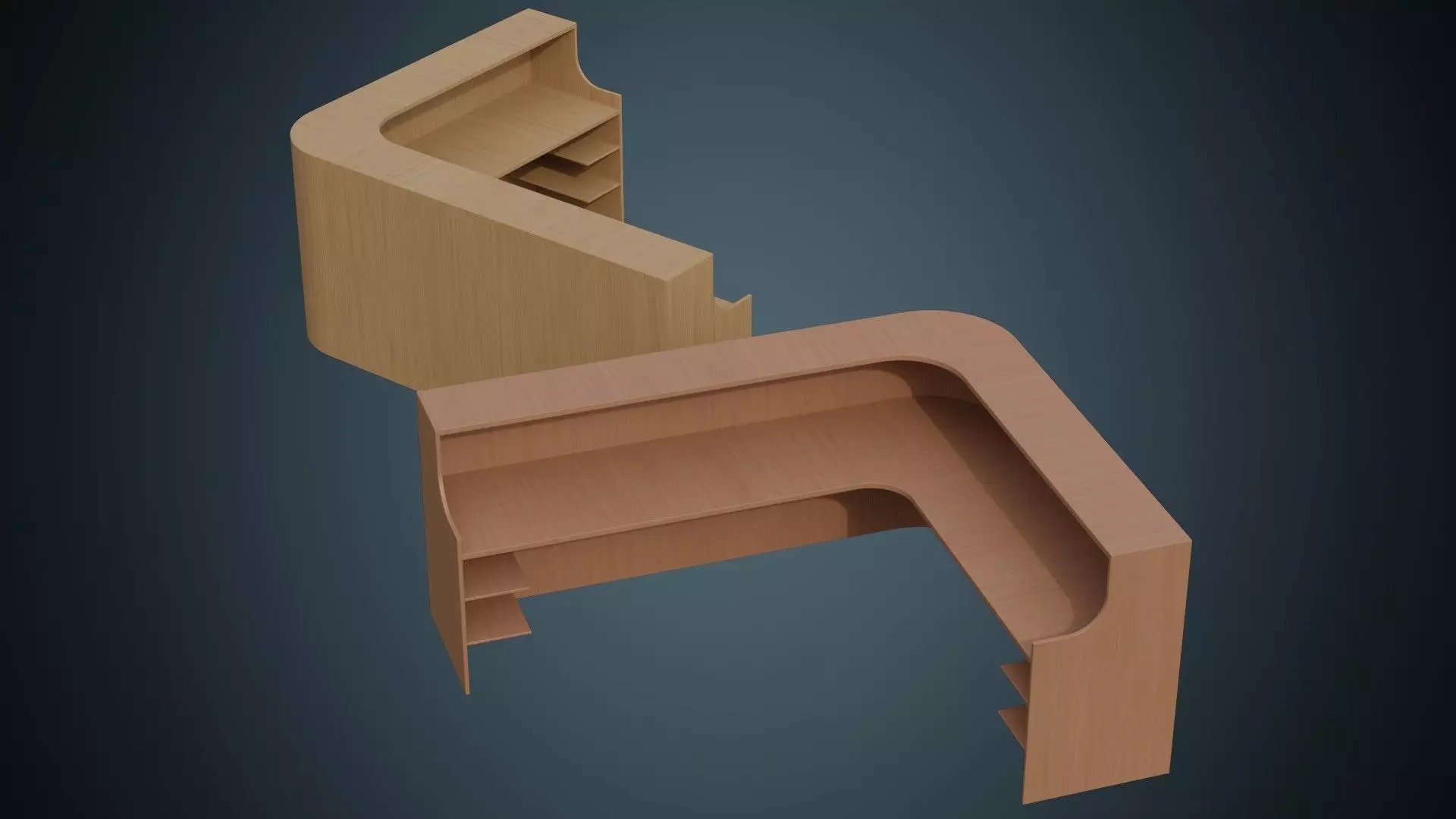 Reception Desk 1A Low-poly 3D model_0