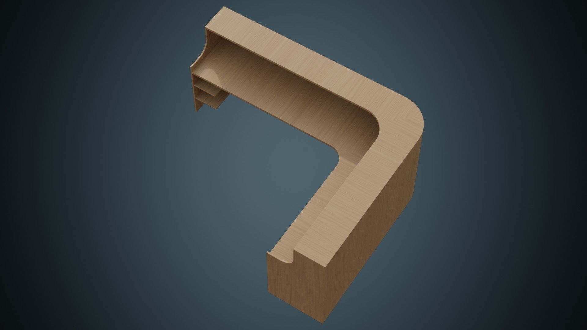 Reception Desk 1A Low-poly 3D model_5