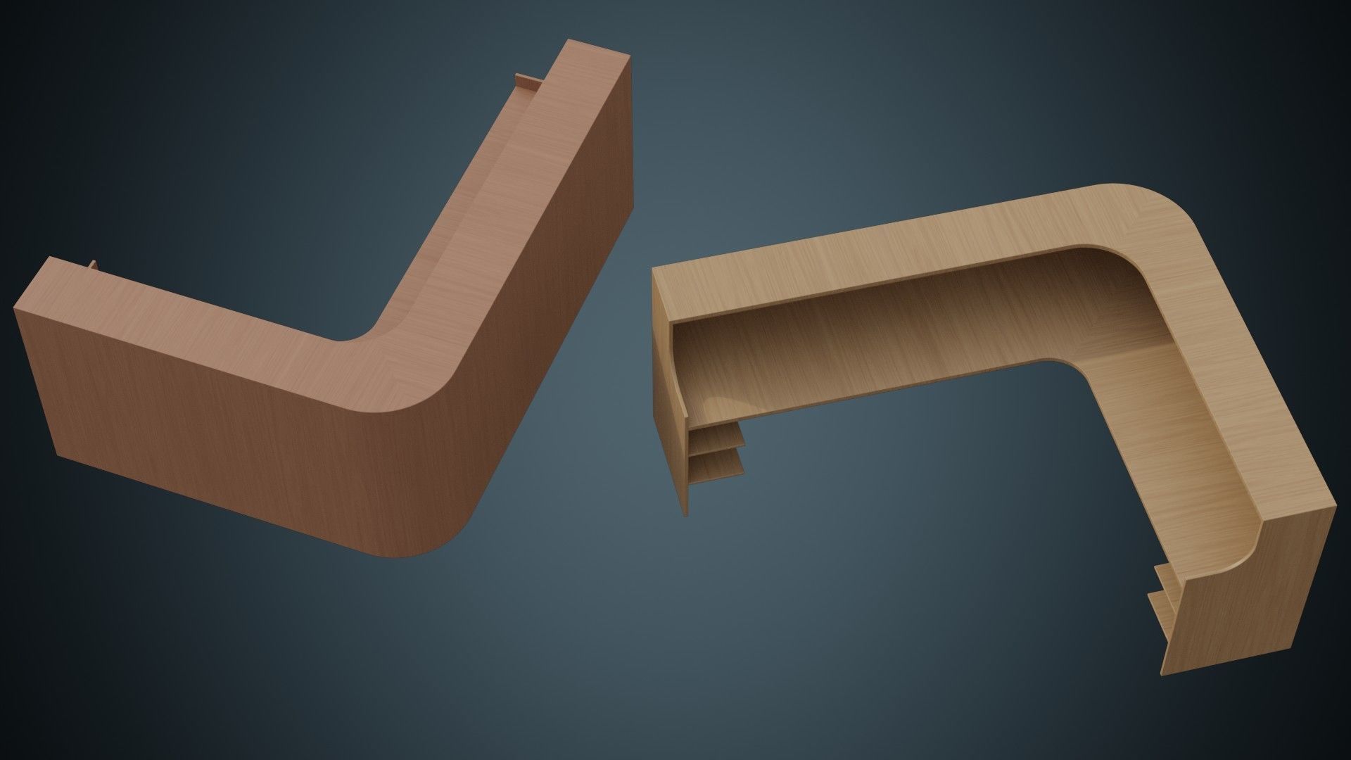 Reception Desk 1A Low-poly 3D model_1