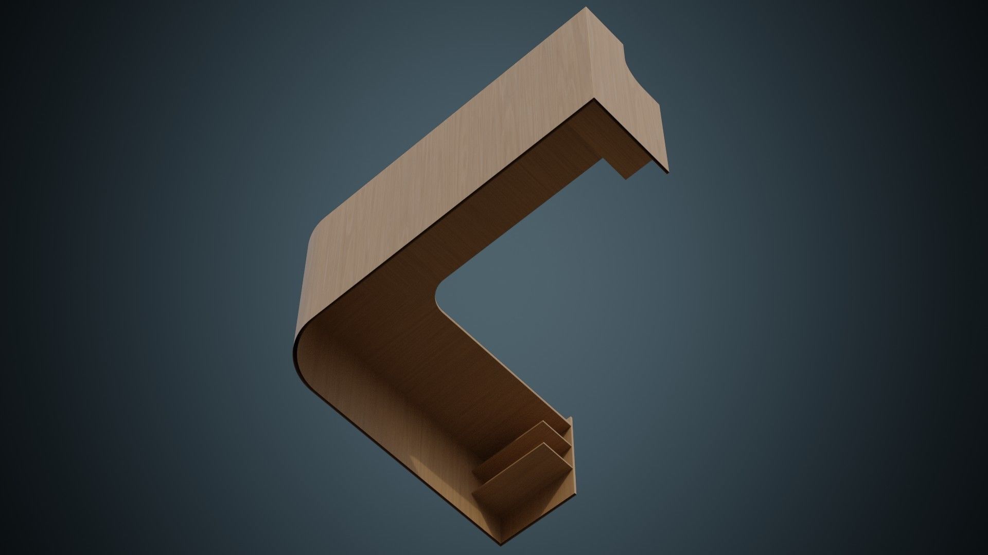 Reception Desk 1A Low-poly 3D model_7